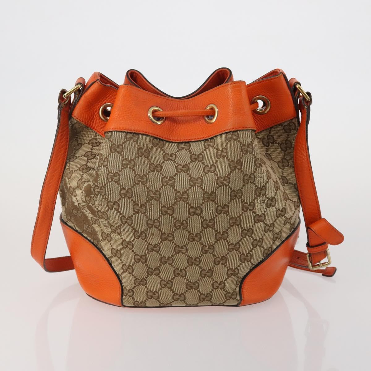 GUCCI GG Supreme GG Canvas Sherry Line Bag PVC 2 Set Beige Brown Auth 193488