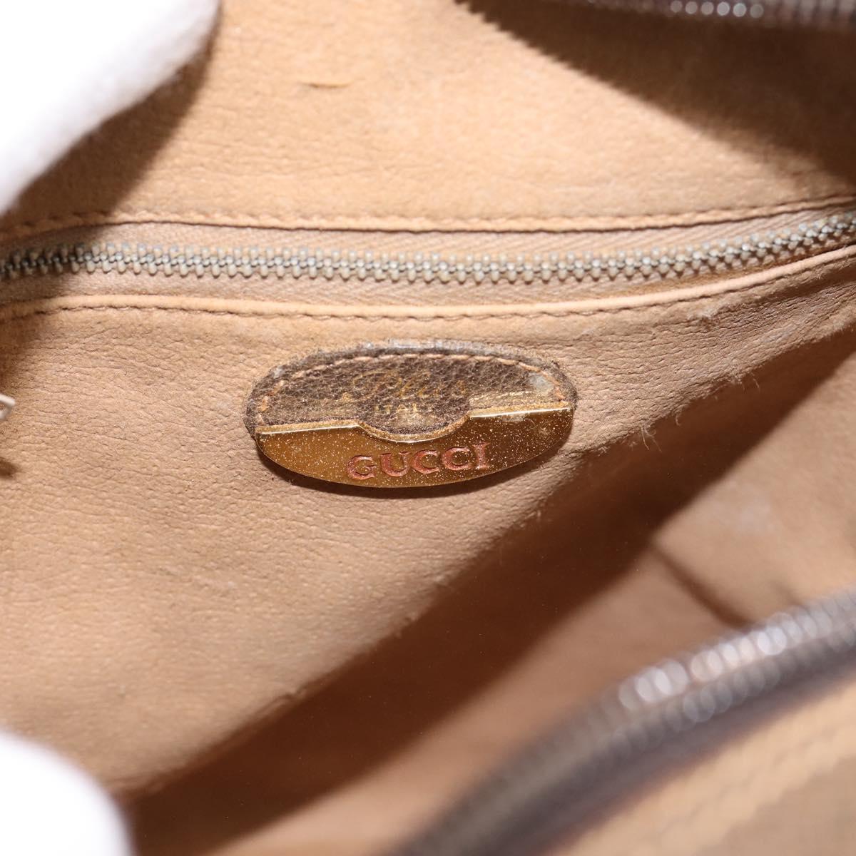 GUCCI GG Plus Supreme Shoulder Bag PVC Beige Gold Auth 193496
