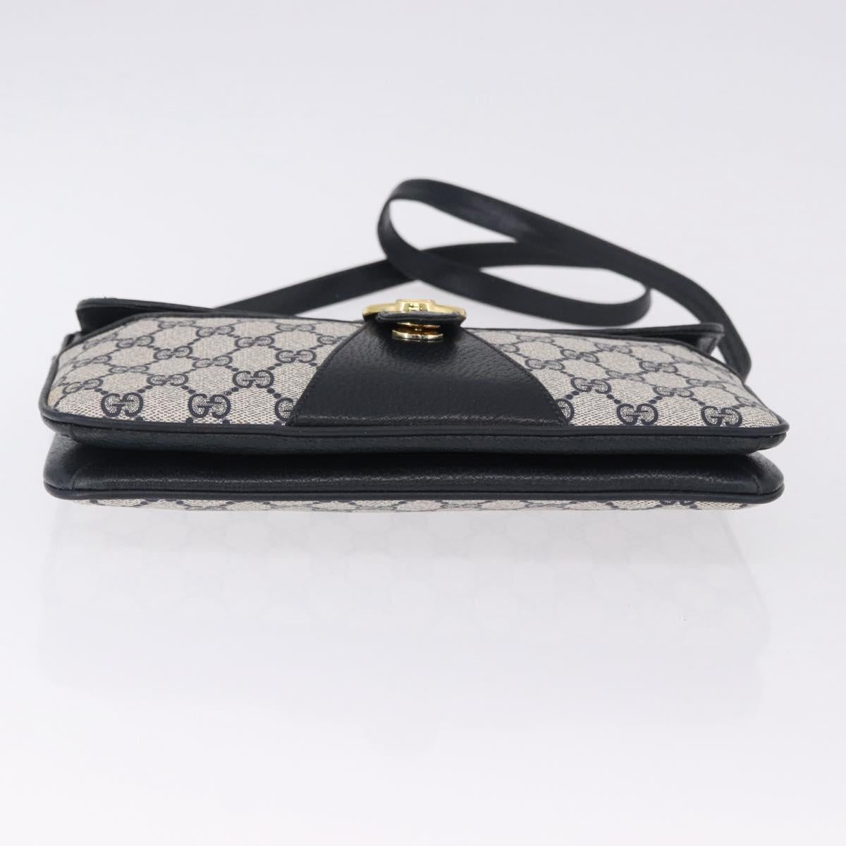 GUCCI GG Supreme Shoulder Bag PVC Navy Gold 004 02 025 Auth 193497