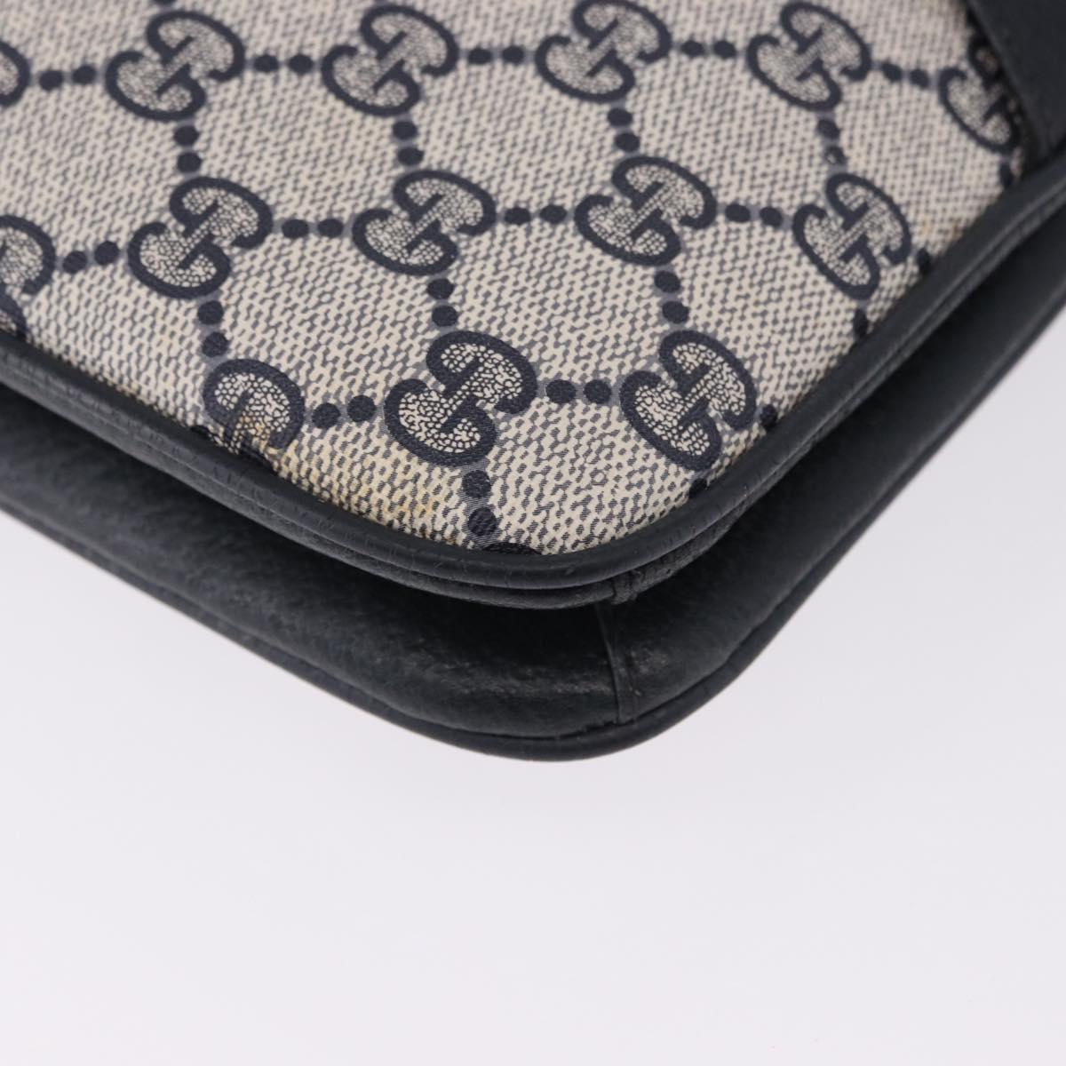 GUCCI GG Supreme Shoulder Bag PVC Navy Gold 004 02 025 Auth 193497