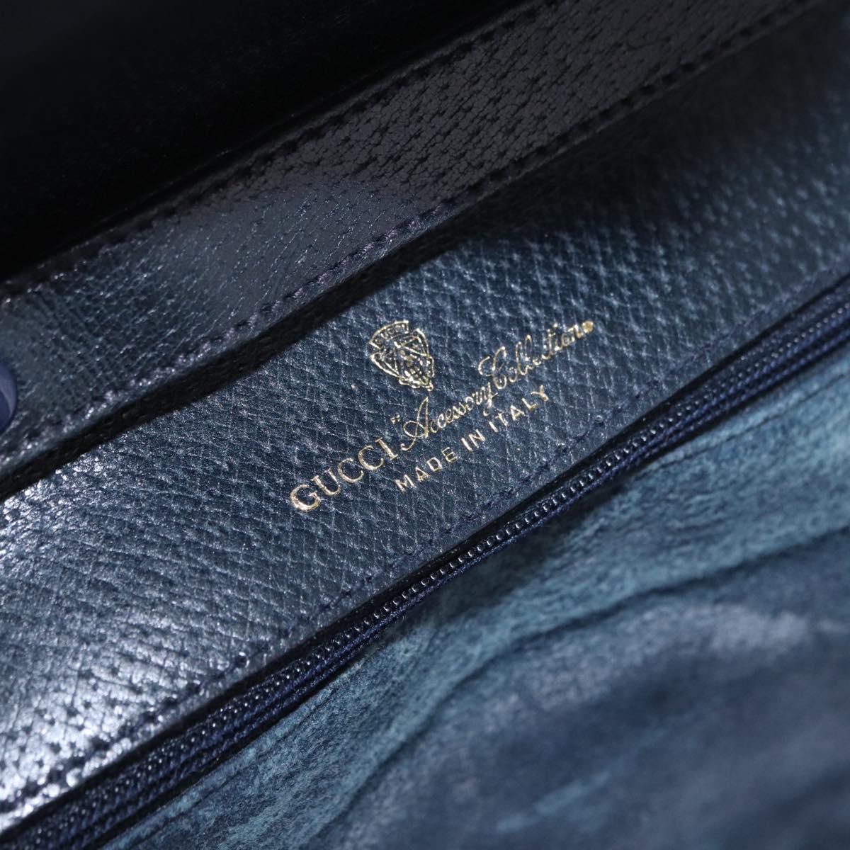 GUCCI GG Supreme Shoulder Bag PVC Navy Gold 004 02 025 Auth 193497