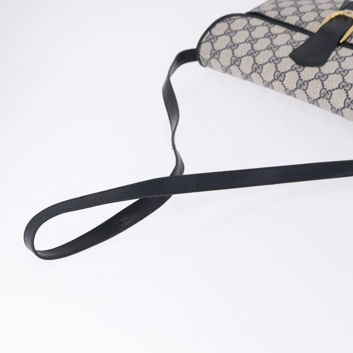 GUCCI GG Supreme Shoulder Bag PVC Navy Gold 004 02 025 Auth 193497