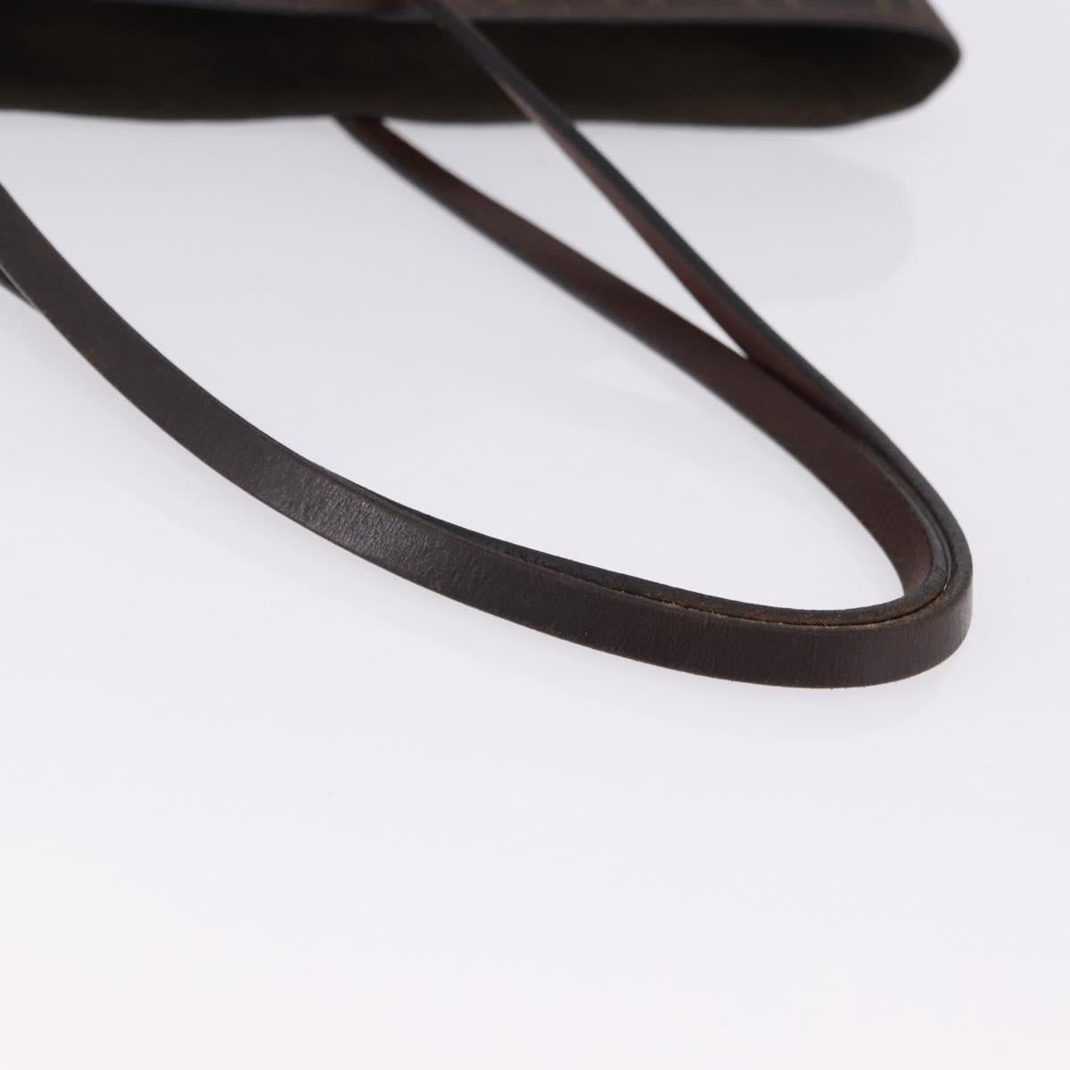 FENDI Zucca Canvas Tote Bag PVC Brown Black Auth 193498