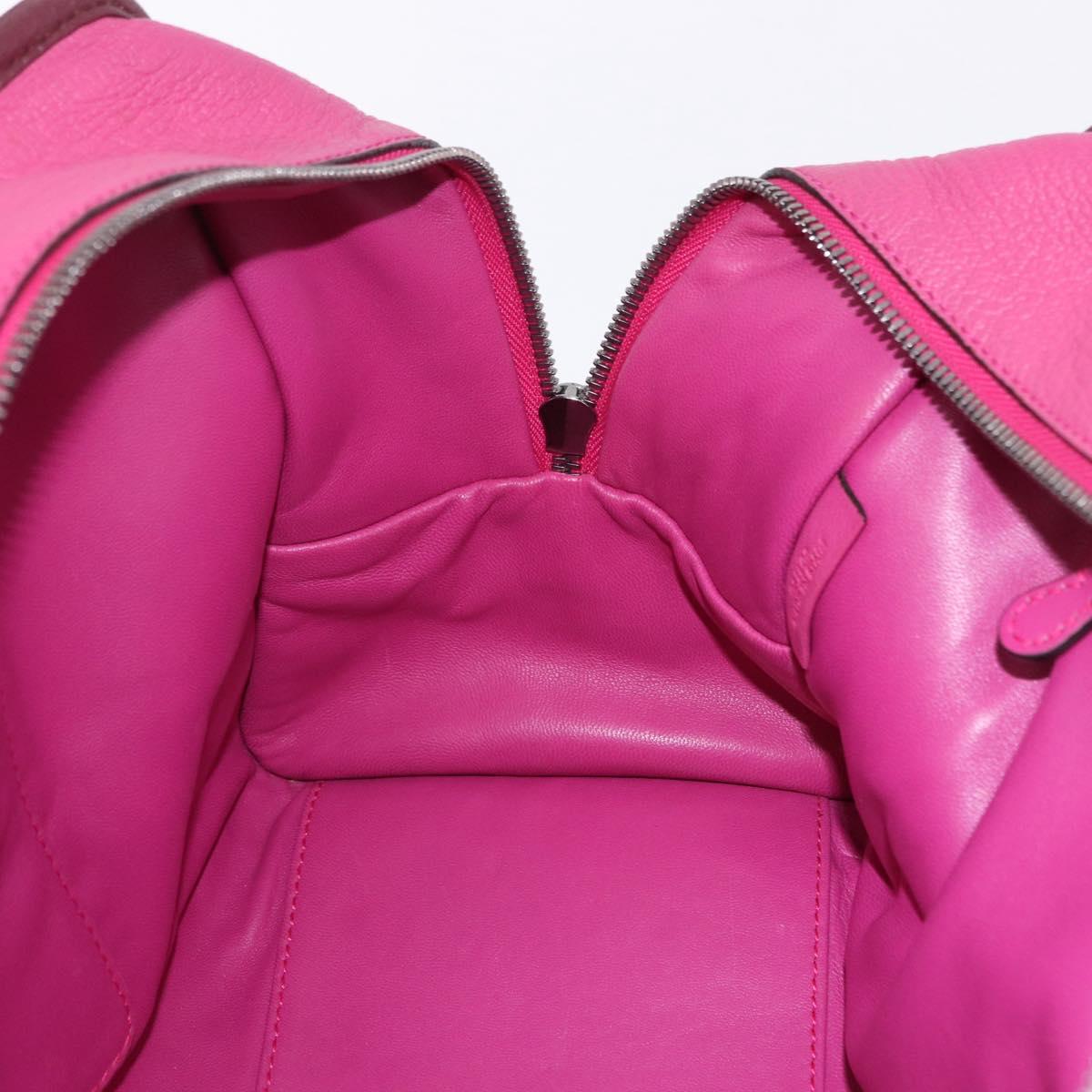 LOEWE Amazona 35 Hand Bag Leather Pink Silver Auth 193499V