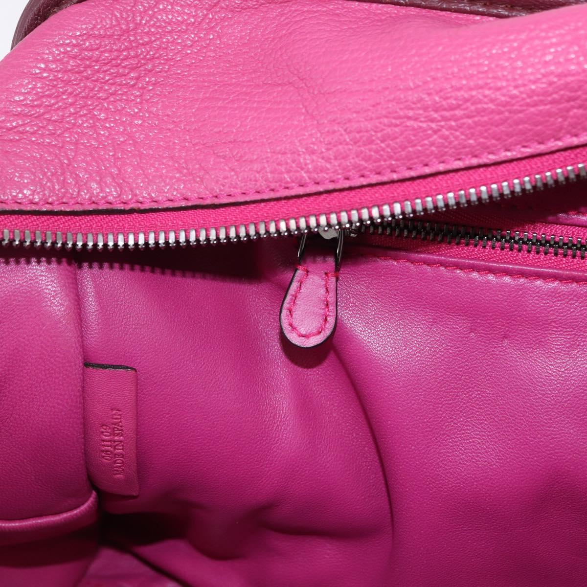 LOEWE Amazona 35 Hand Bag Leather Pink Silver Auth 193499V