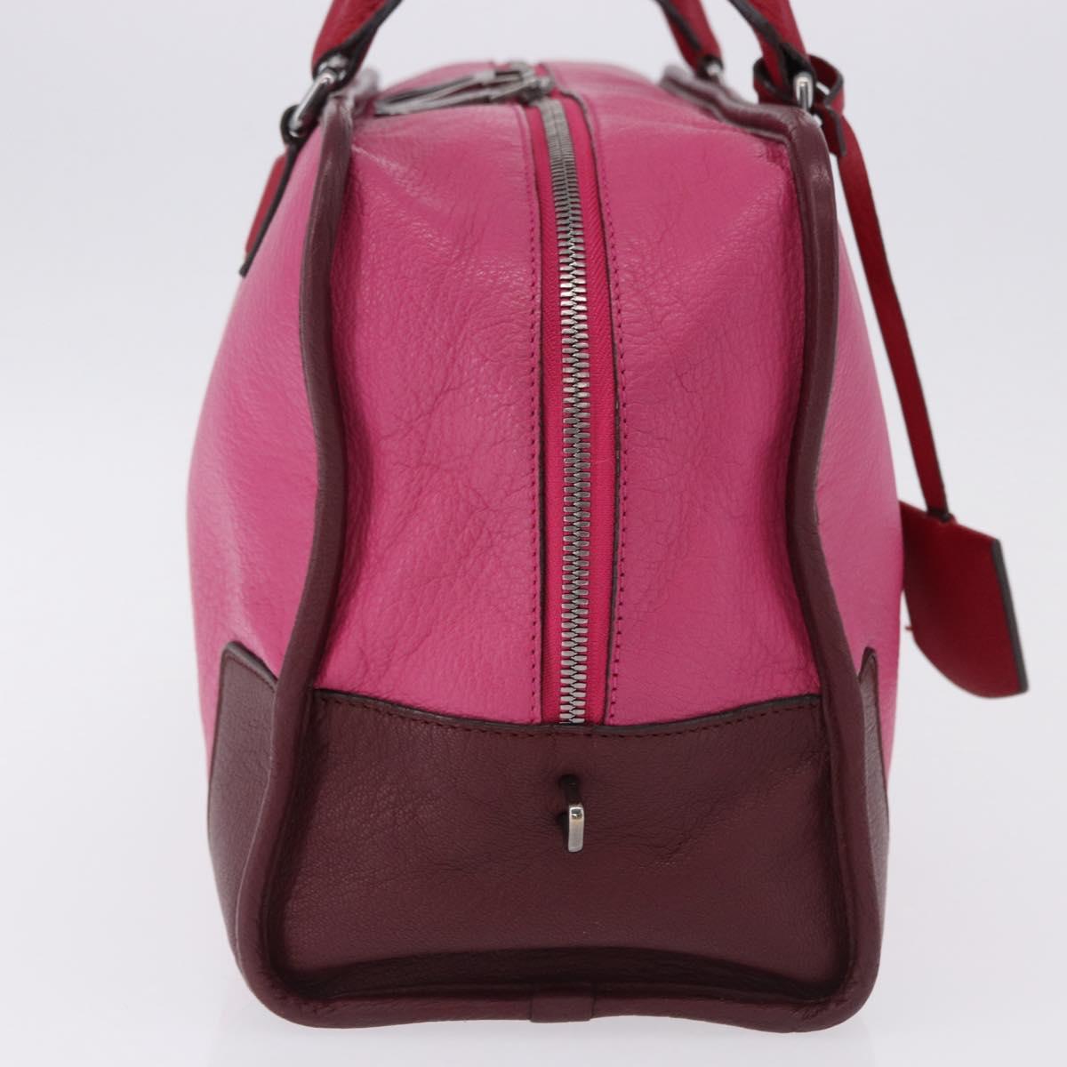 LOEWE Amazona 35 Hand Bag Leather Pink Silver Auth 193499V
