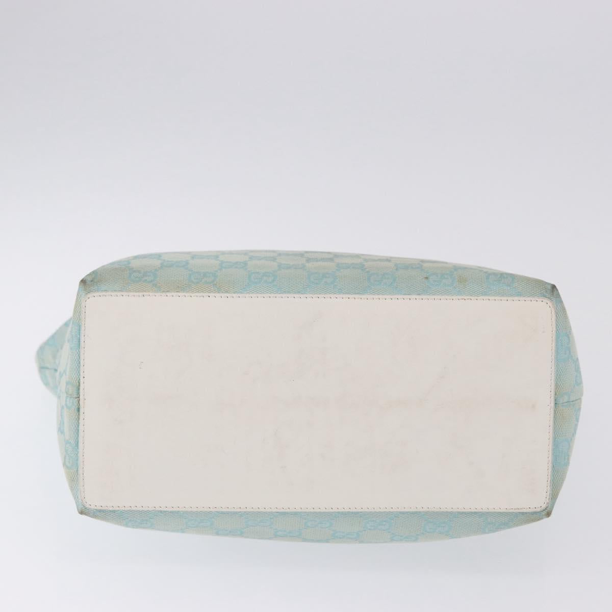 GUCCI GG Canvas Tote Bag Light Blue Gold 002 1098 Auth 193504