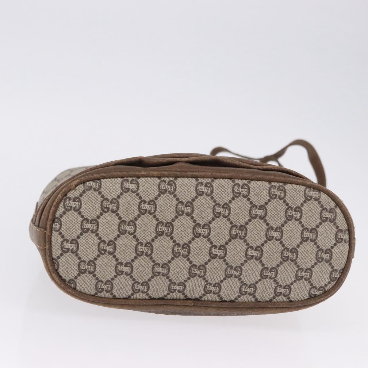GUCCI GG Supreme Shoulder Bag PVC Beige Gold Auth 193506