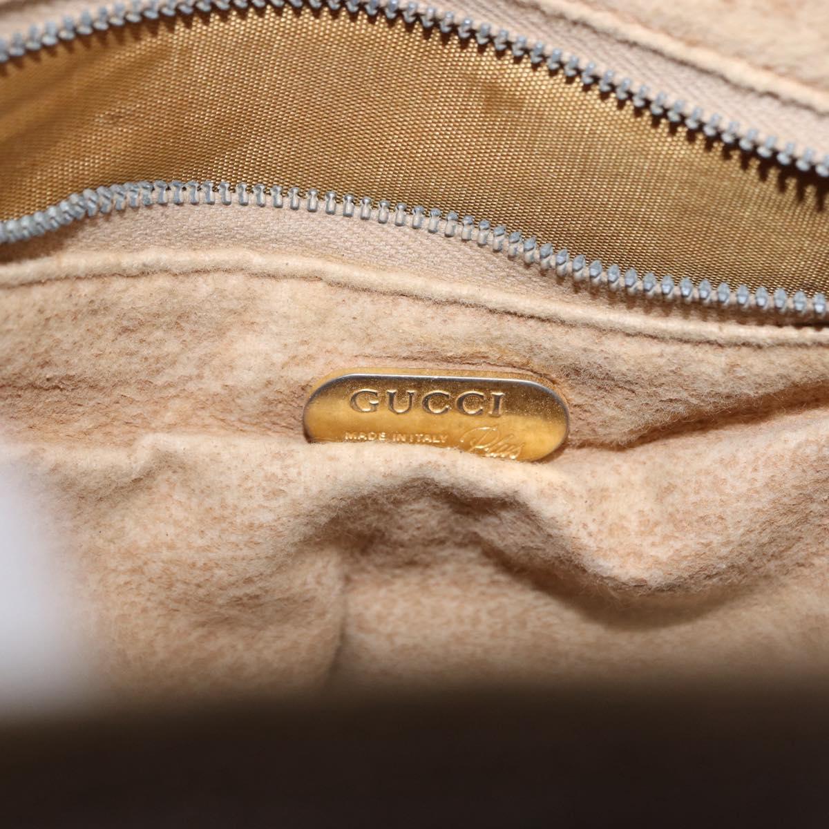 GUCCI GG Supreme Shoulder Bag PVC Beige Gold Auth 193506
