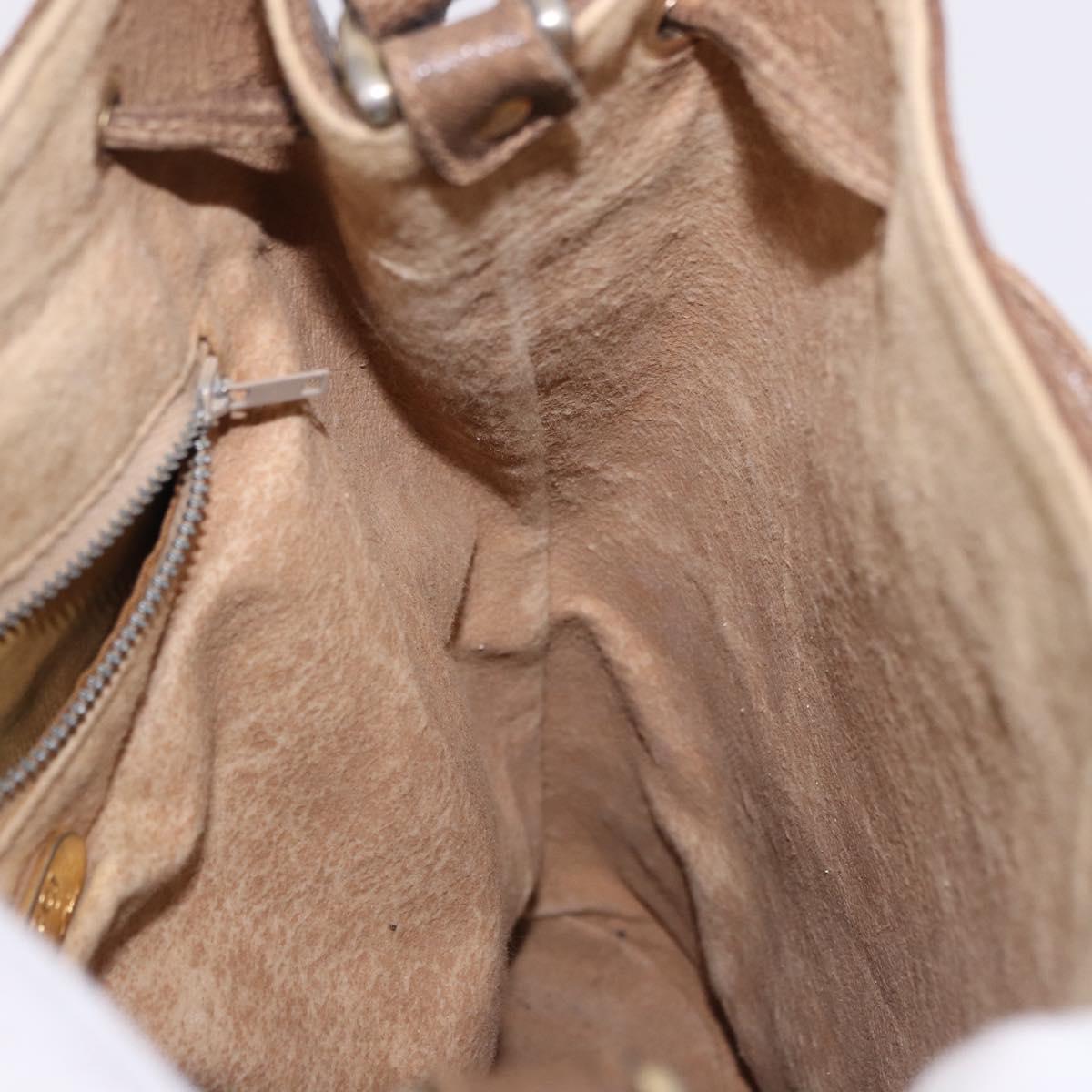 GUCCI GG Supreme Shoulder Bag PVC Beige Gold Auth 193506