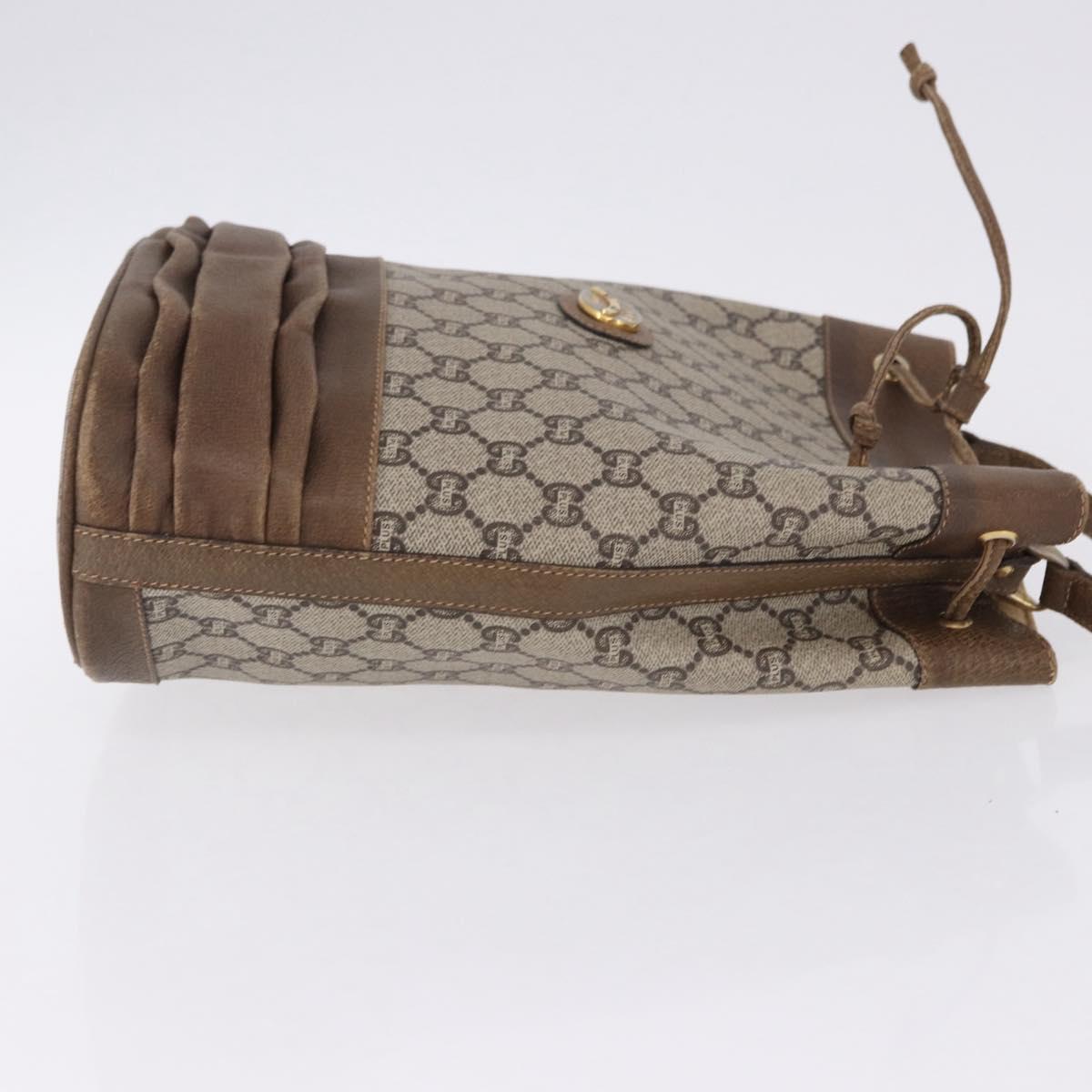GUCCI GG Supreme Shoulder Bag PVC Beige Gold Auth 193506