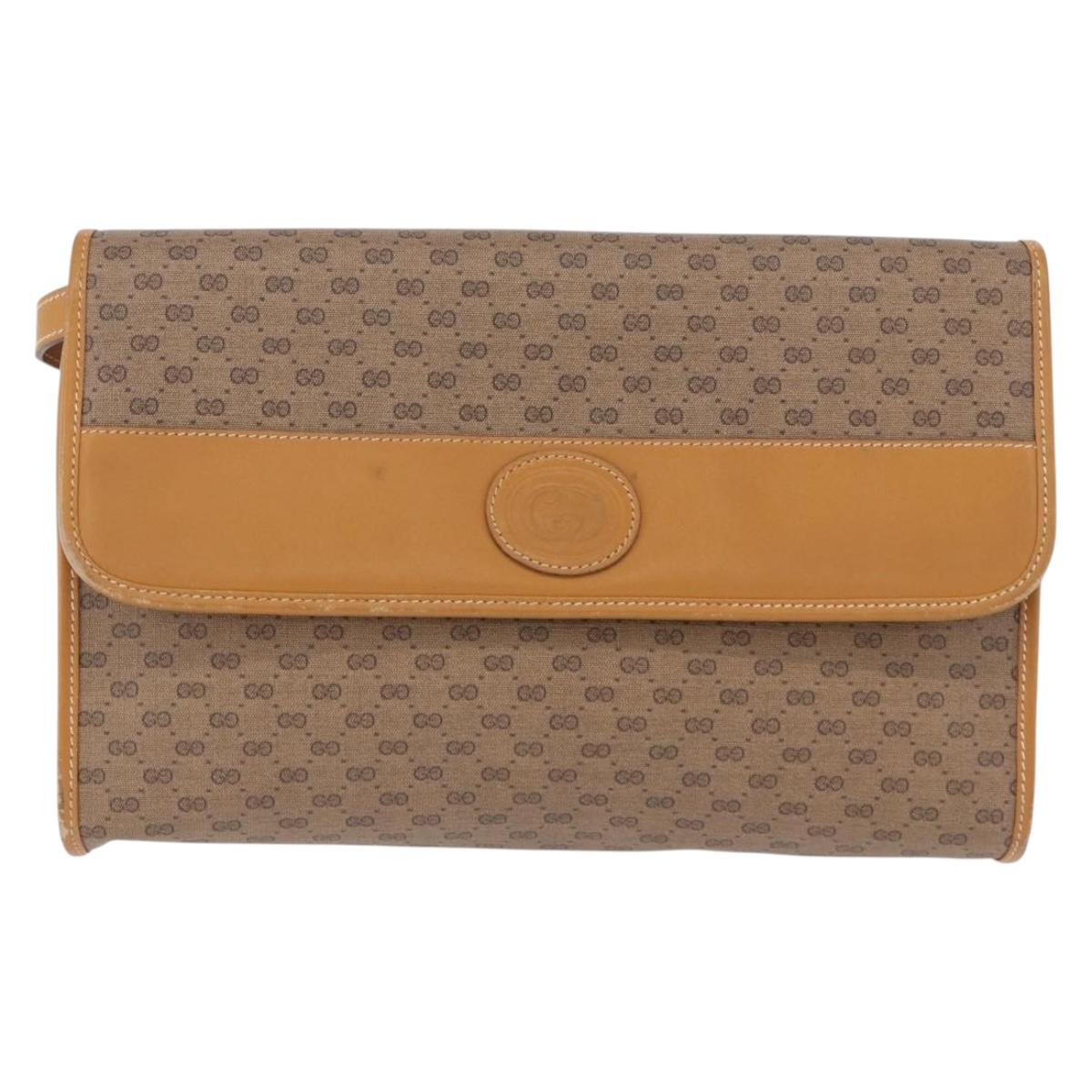 GUCCI Micro GG Supreme Shoulder Bag PVC Beige Gold 004 58 0264 Auth 193507