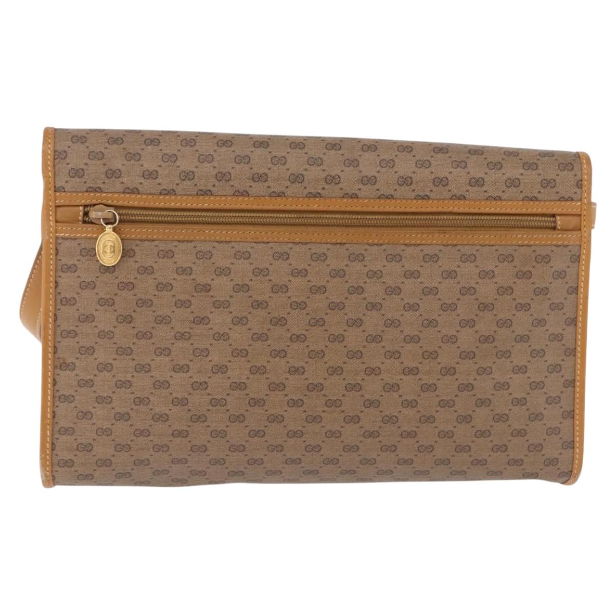 GUCCI Micro GG Supreme Shoulder Bag PVC Beige Gold 004 58 0264 Auth 193507