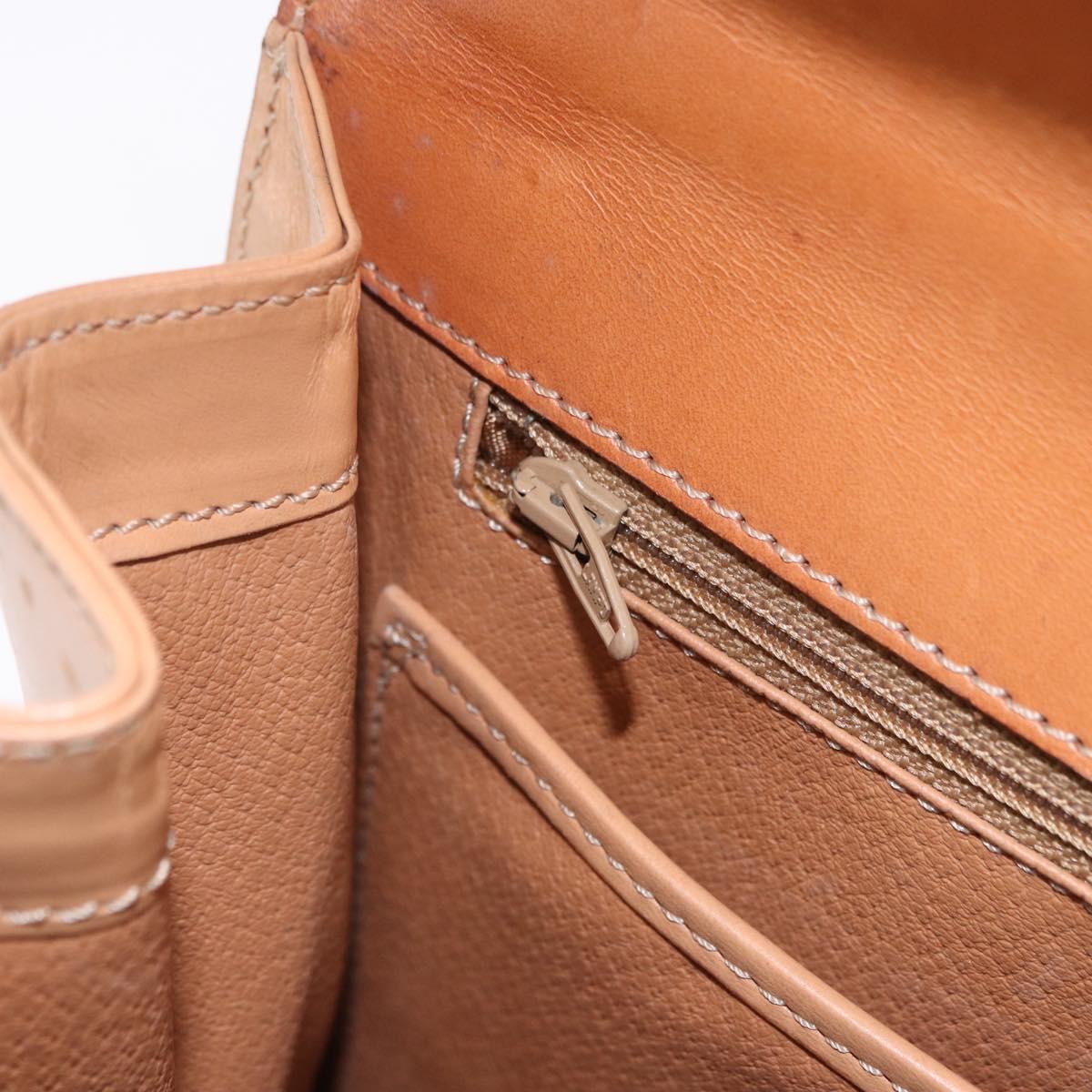 CELINE Macadam Canvas Hand Bag PVC Leather Brown Gold Auth 193508A