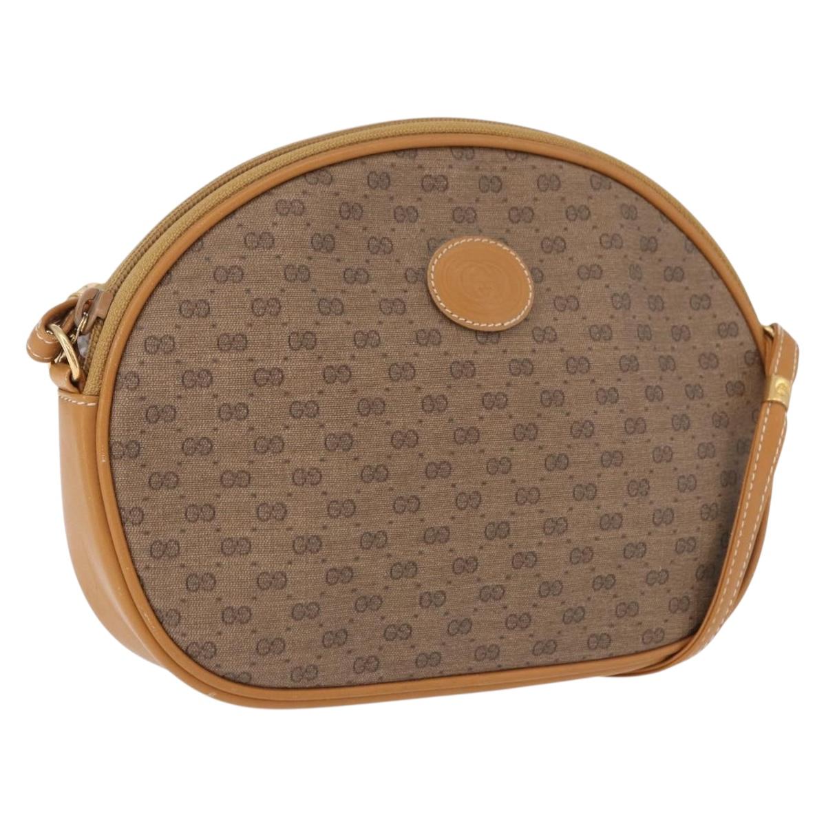 GUCCI Micro GG Supreme Shoulder Bag PVC Beige Gold 007 86 0094 Auth 193509