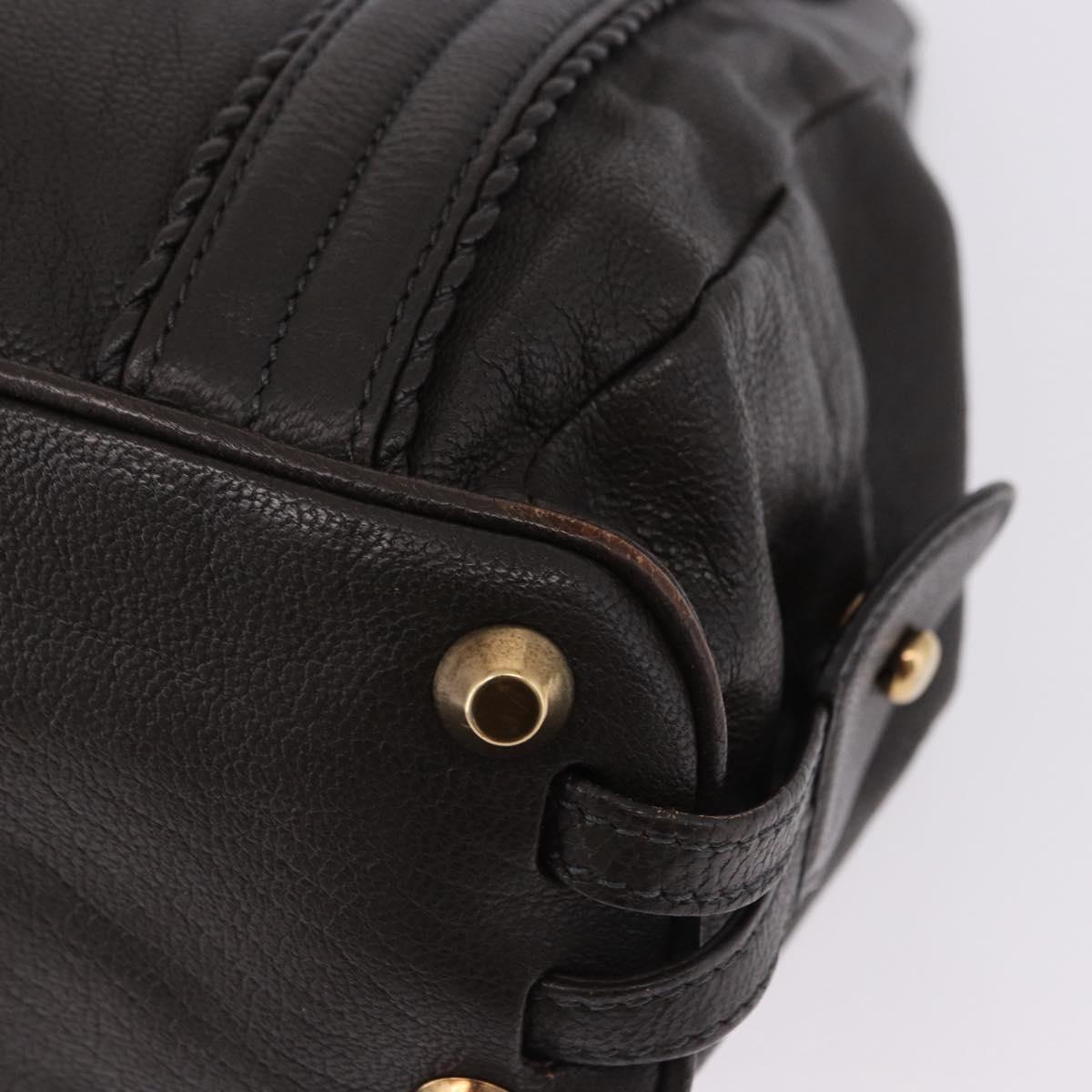 Chloe Irene Shoulder Bag Leather Brown Gold Auth 193511A