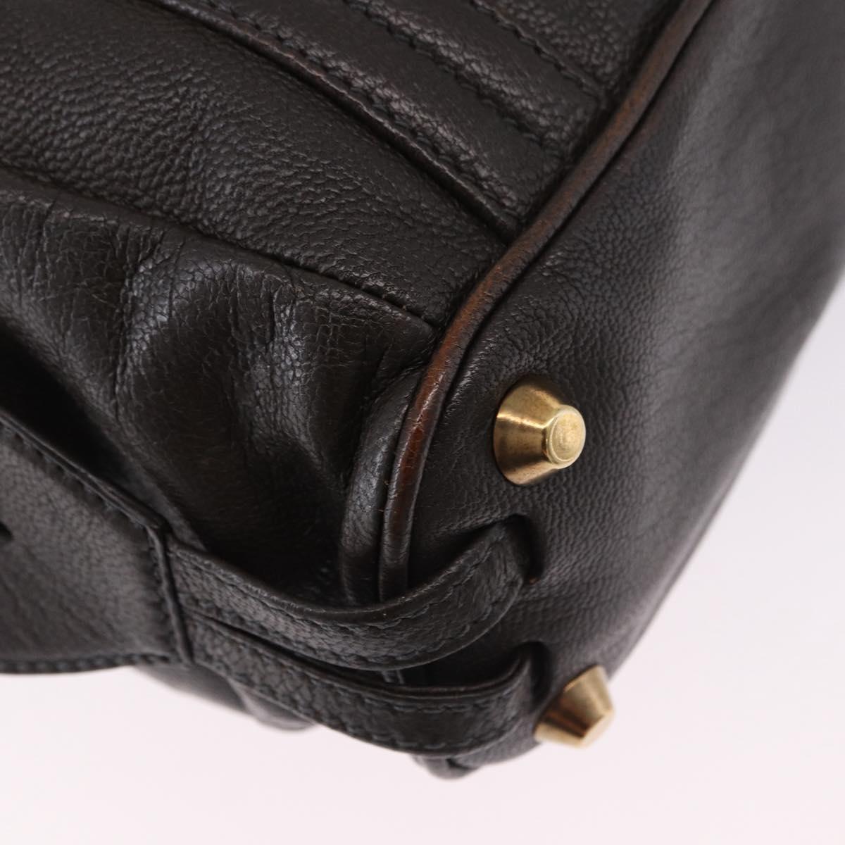 Chloe Irene Shoulder Bag Leather Brown Gold Auth 193511A