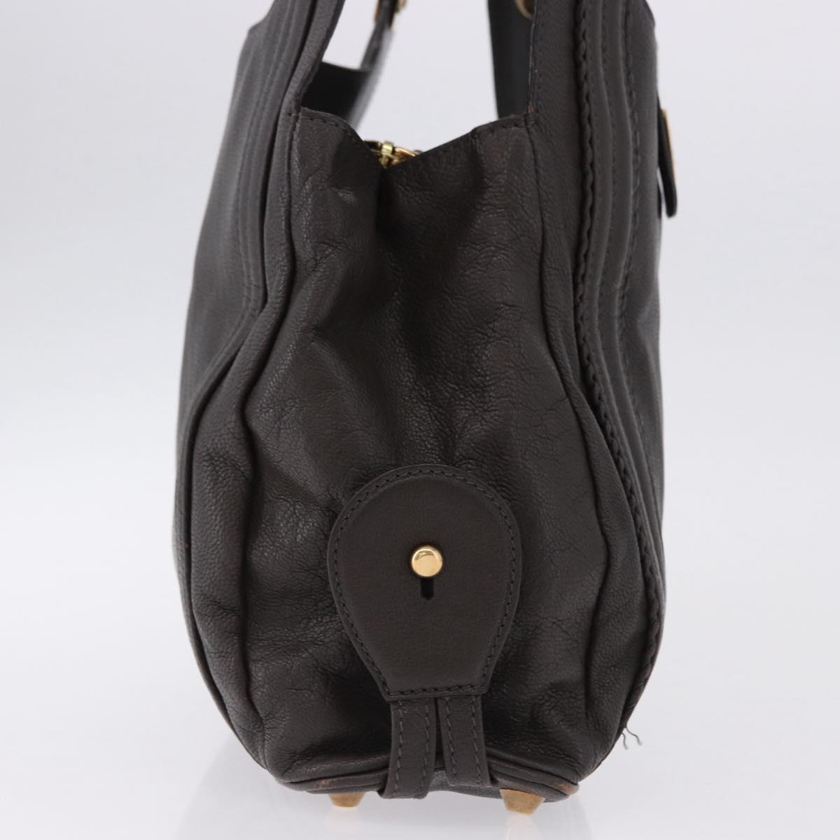 Chloe Irene Shoulder Bag Leather Brown Gold Auth 193511A