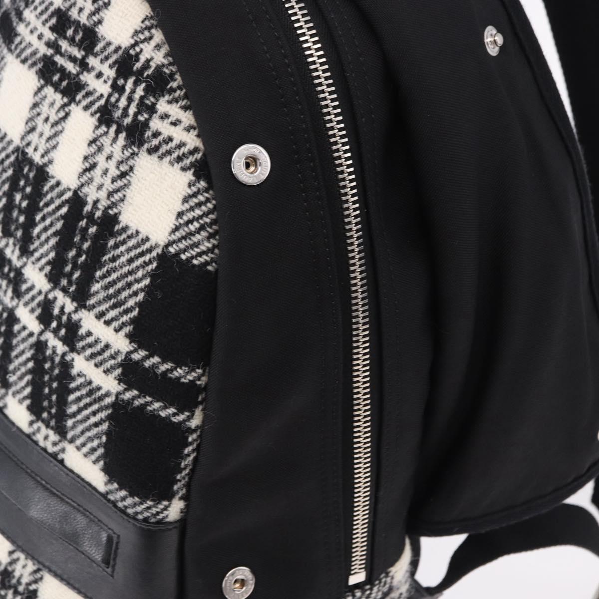 SAINT LAURENT Backpack Wool Black Silver Auth 193512V