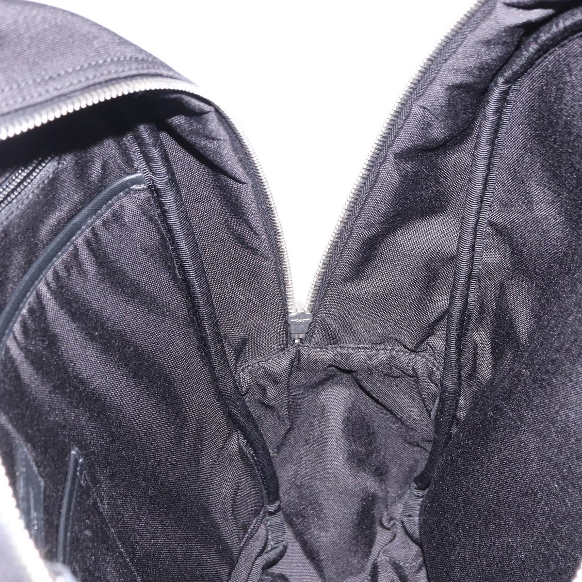 SAINT LAURENT Backpack Wool Black Silver Auth 193512V