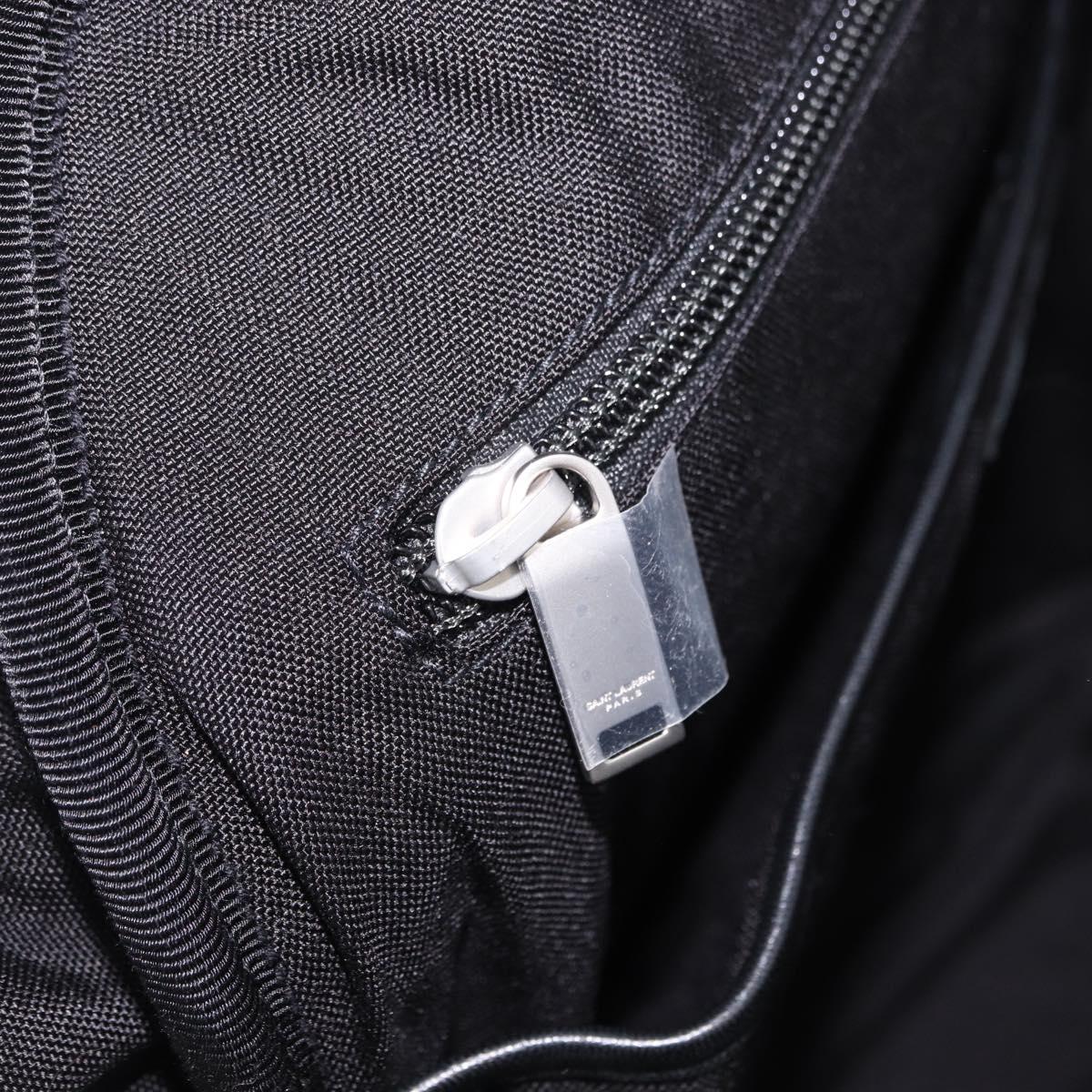 SAINT LAURENT Backpack Wool Black Silver Auth 193512V
