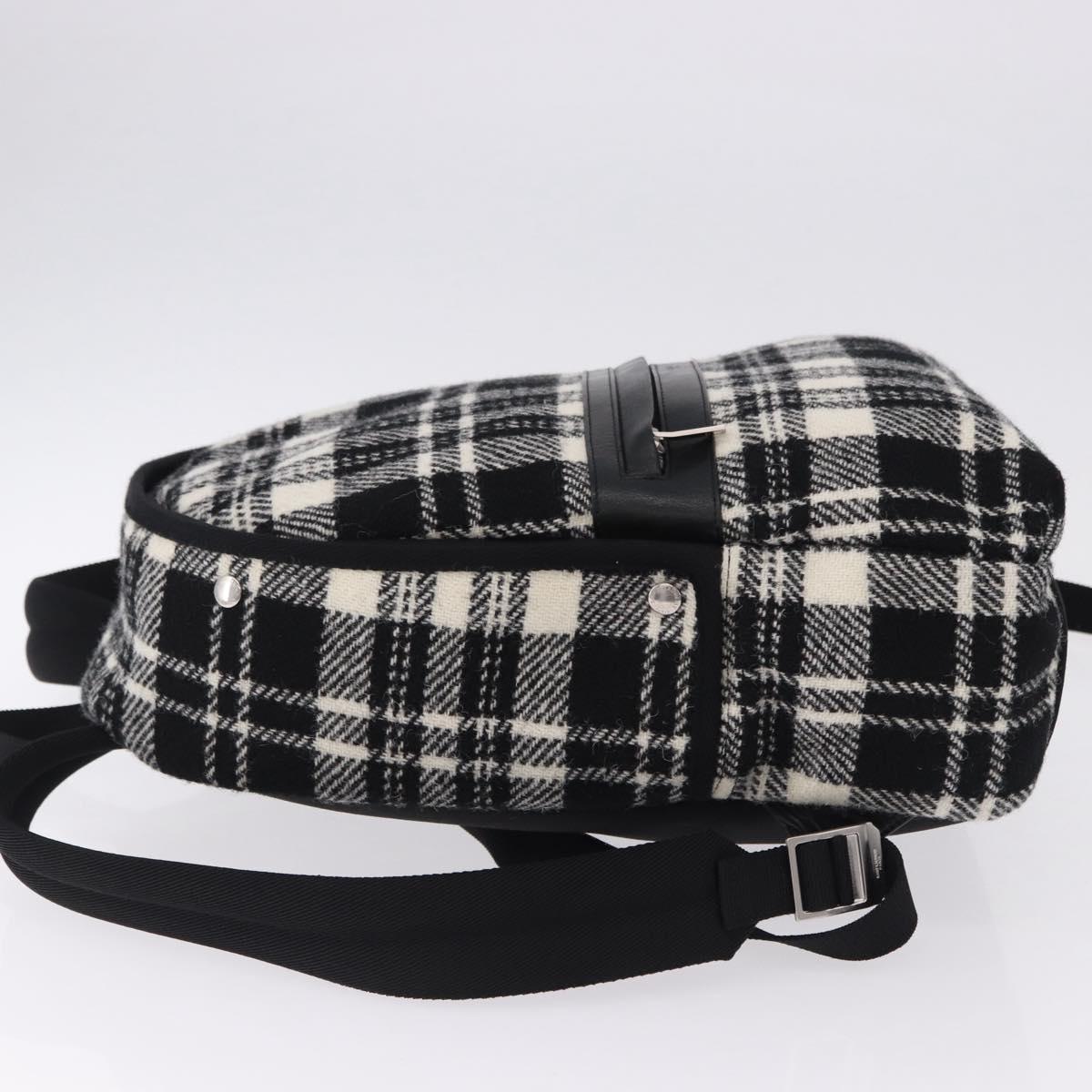 SAINT LAURENT Backpack Wool Black Silver Auth 193512V