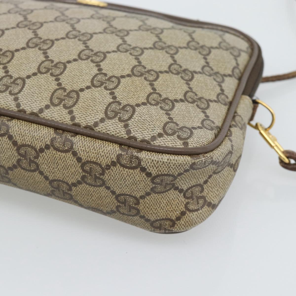 GUCCI GG Supreme Shoulder Bag PVC Beige Gold 97 02 068 Auth 193514