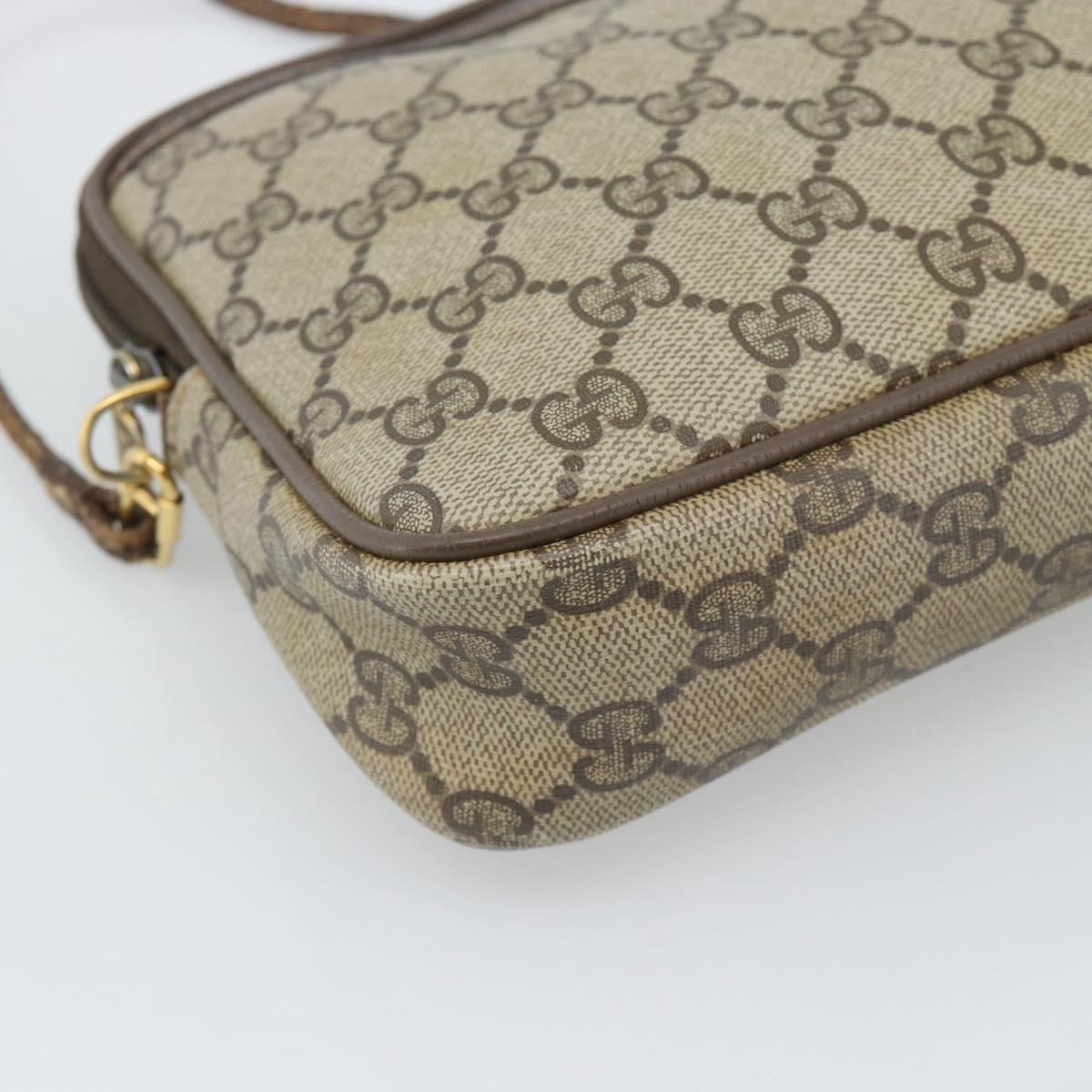 GUCCI GG Supreme Shoulder Bag PVC Beige Gold 97 02 068 Auth 193514