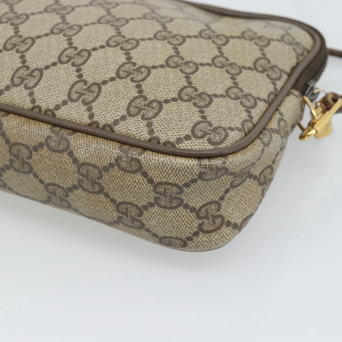 GUCCI GG Supreme Shoulder Bag PVC Beige Gold 97 02 068 Auth 193514