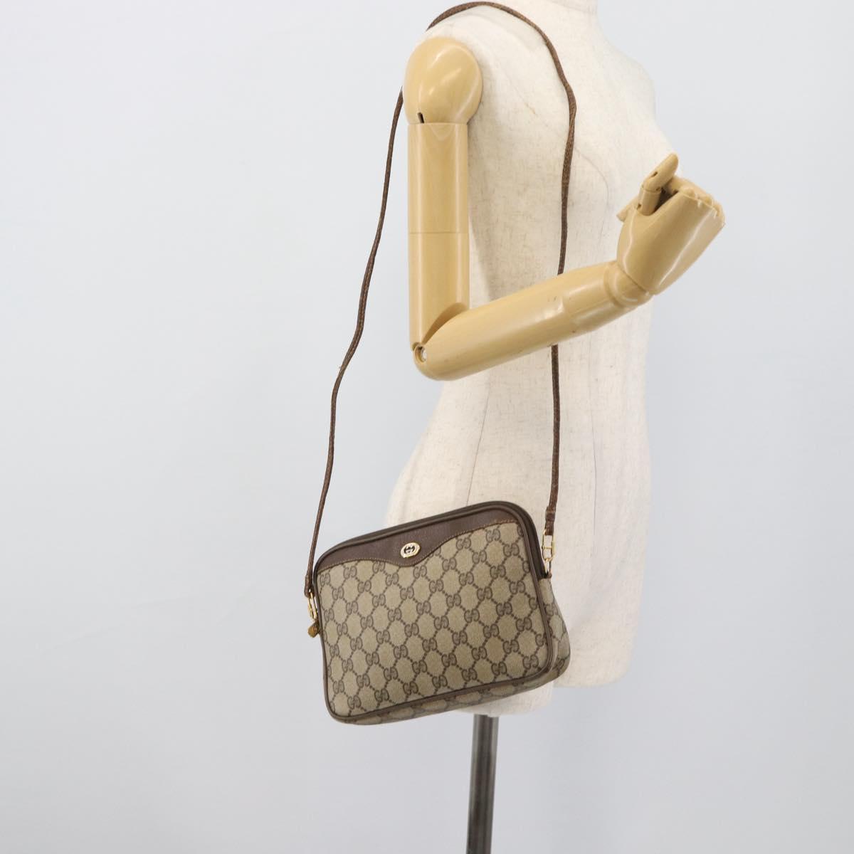 GUCCI GG Supreme Shoulder Bag PVC Beige Gold 97 02 068 Auth 193514
