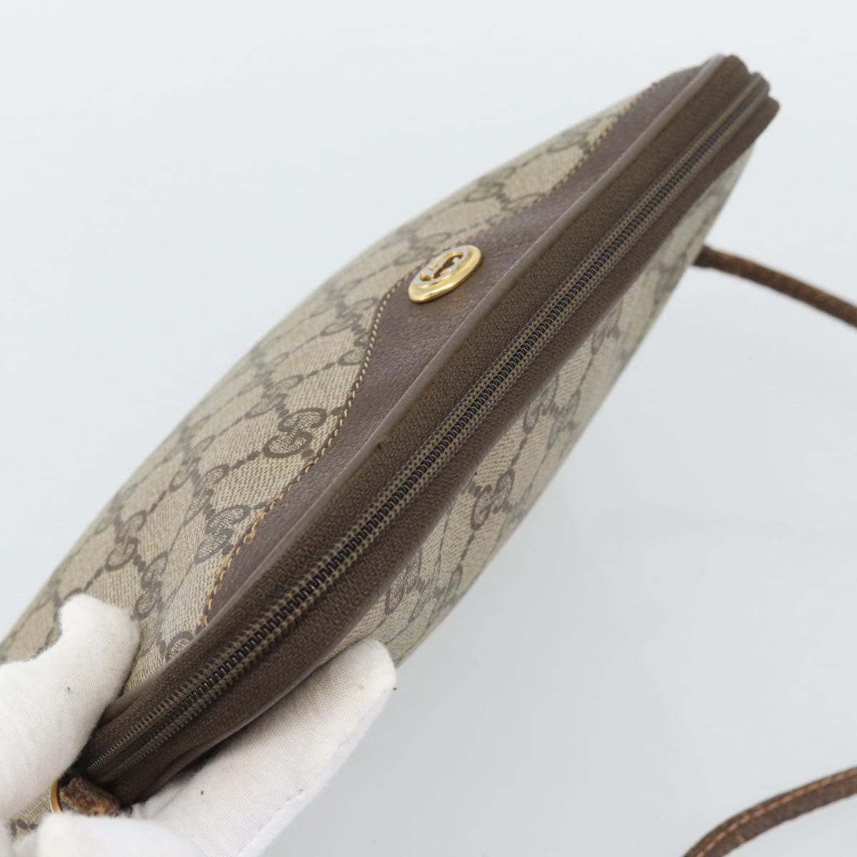 GUCCI GG Supreme Shoulder Bag PVC Beige Gold 97 02 068 Auth 193514