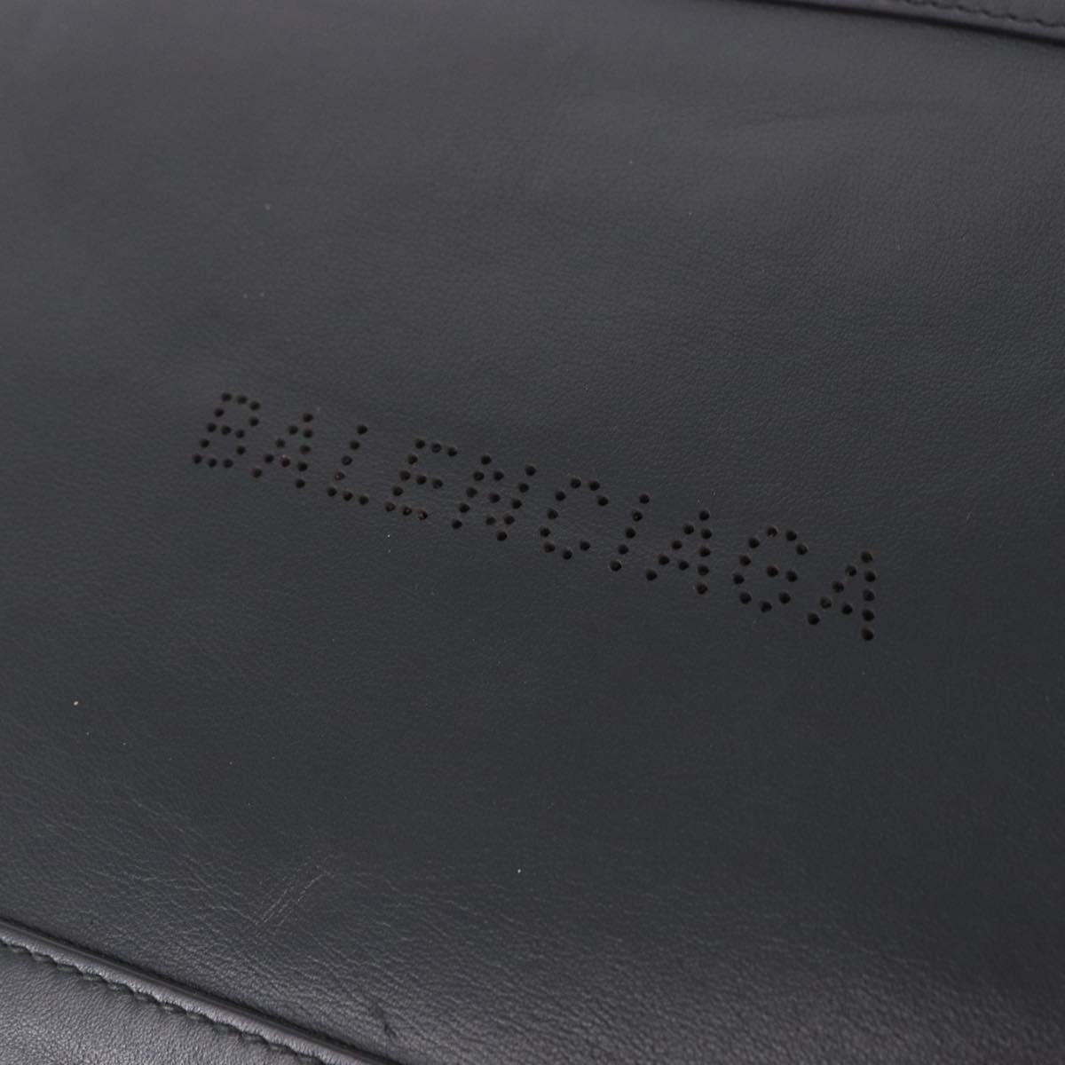 BALENCIAGA Clutch Bag Leather Black Silver 373834 Auth 193517A
