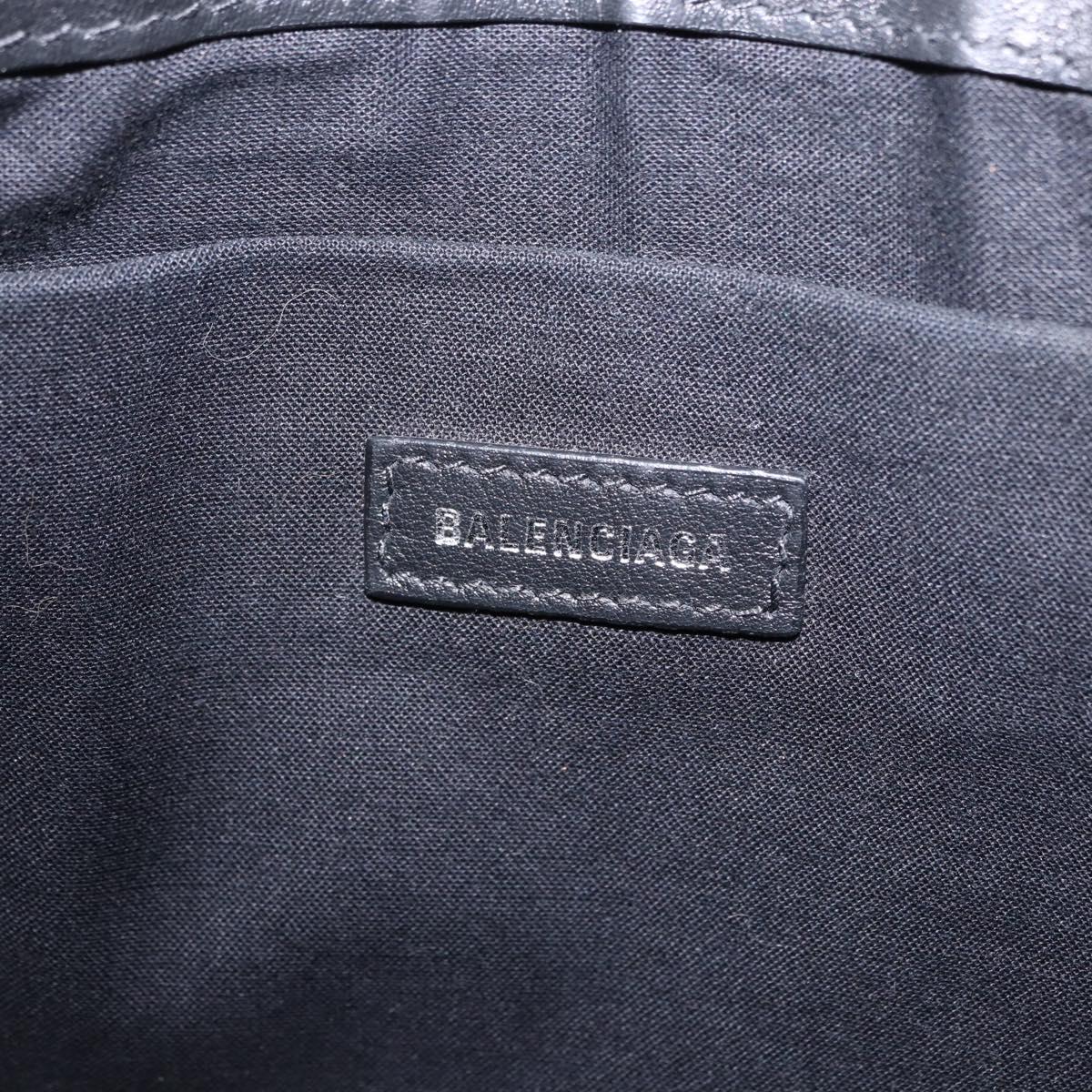 BALENCIAGA Clutch Bag Leather Black Silver 373834 Auth 193517A