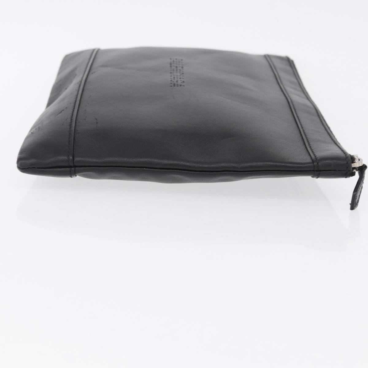 BALENCIAGA Clutch Bag Leather Black Silver 373834 Auth 193517A