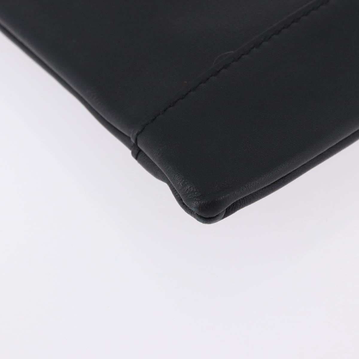 BALENCIAGA Clutch Bag Leather Black Silver 373834 Auth 193517A