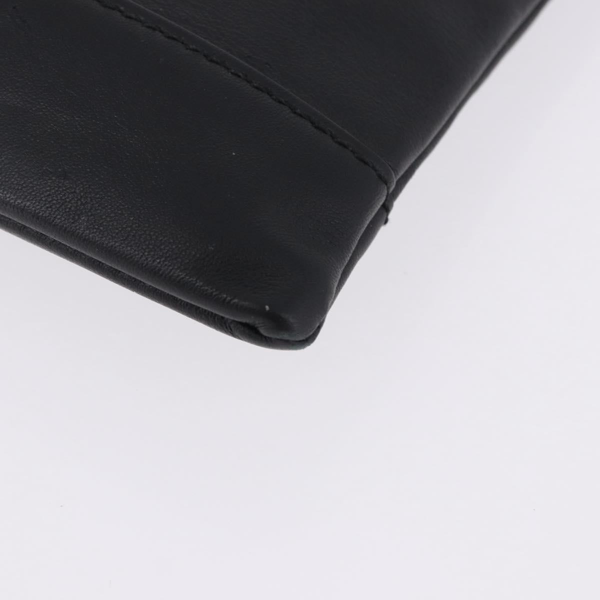 BALENCIAGA Clutch Bag Leather Black Silver 373834 Auth 193517A