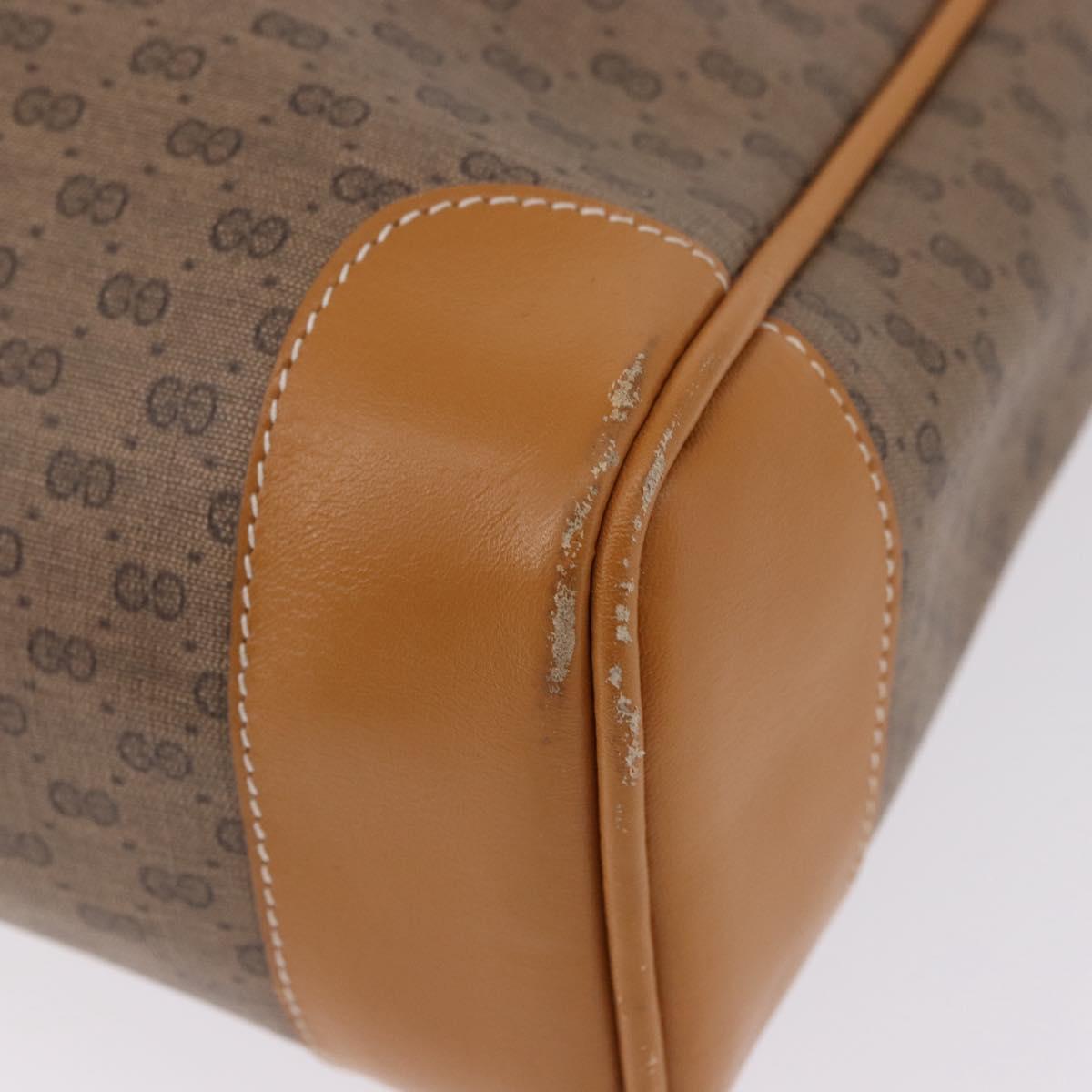 GUCCI Micro GG Supreme Tote Bag PVC Beige Gold Auth 193519