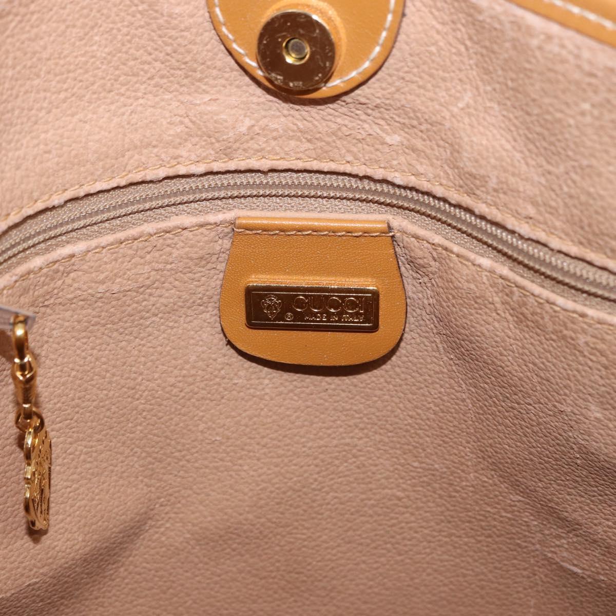 GUCCI Micro GG Supreme Tote Bag PVC Beige Gold Auth 193519