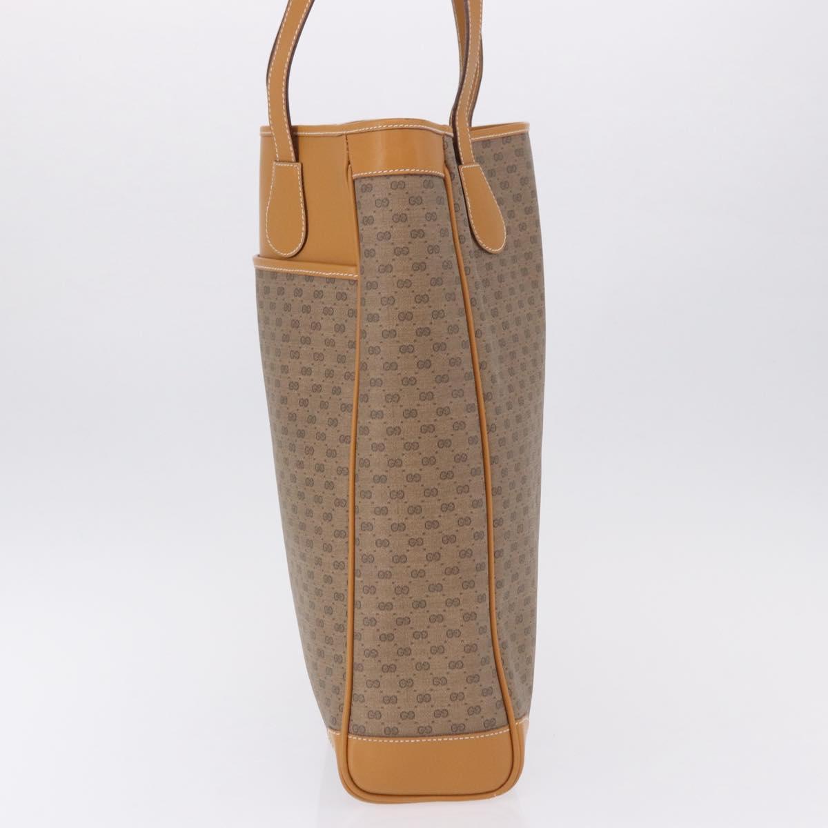 GUCCI Micro GG Supreme Tote Bag PVC Beige Gold Auth 193519