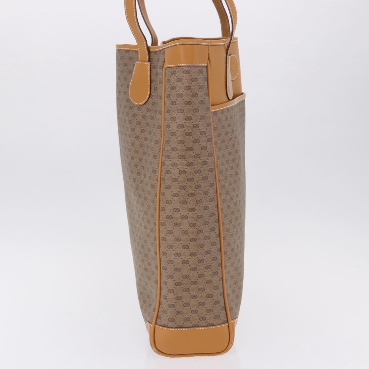 GUCCI Micro GG Supreme Tote Bag PVC Beige Gold Auth 193519