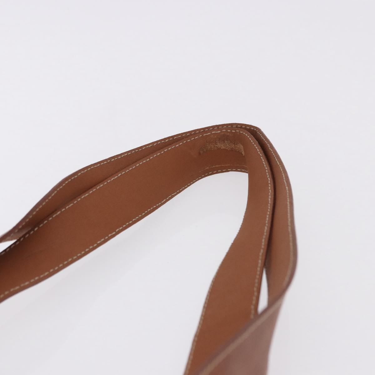 CELINE Macadam Canvas Tote Bag PVC Leather Brown Gold Auth 193520