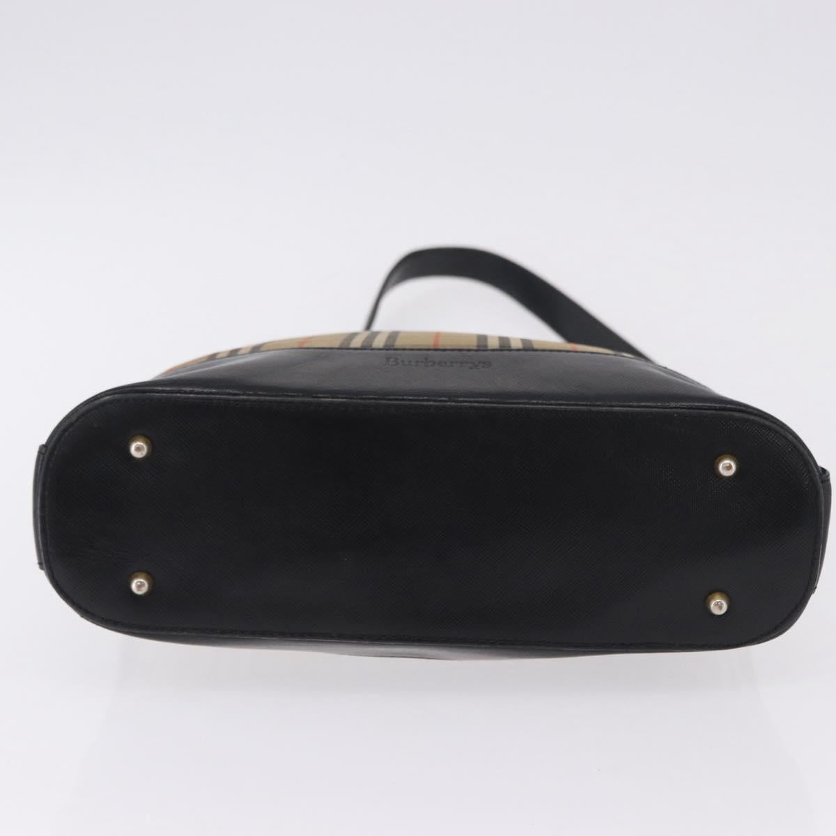 Burberrys Nova Check Shoulder Bag Canvas Beige Gold Auth 193522