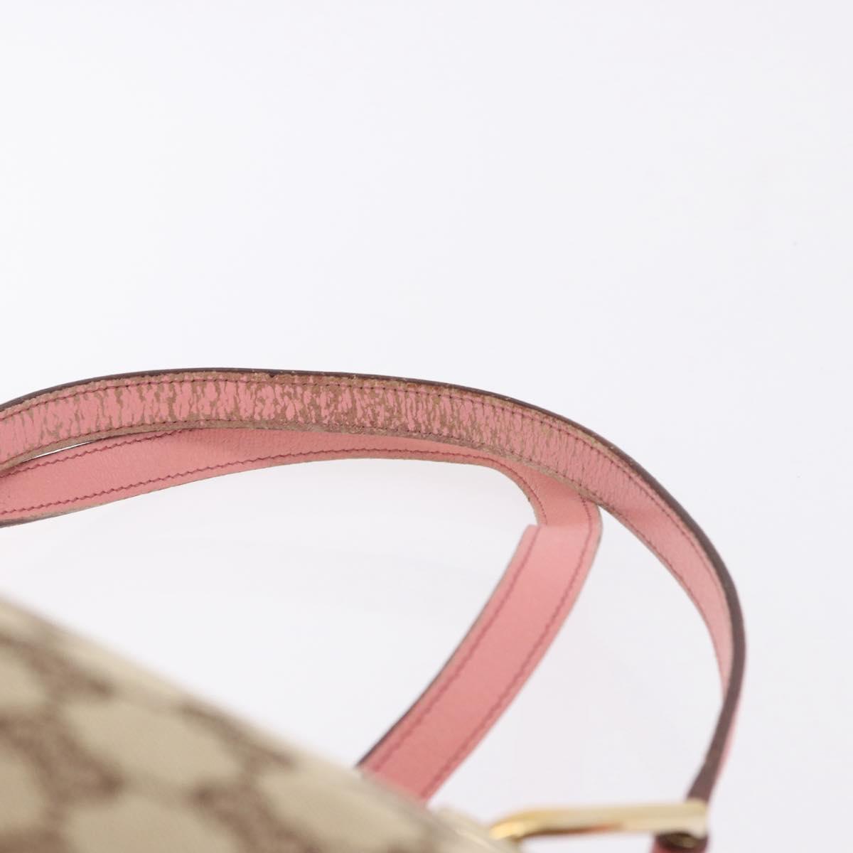 GUCCI GG Canvas Tote Bag Beige Gold 120836 Auth 193531