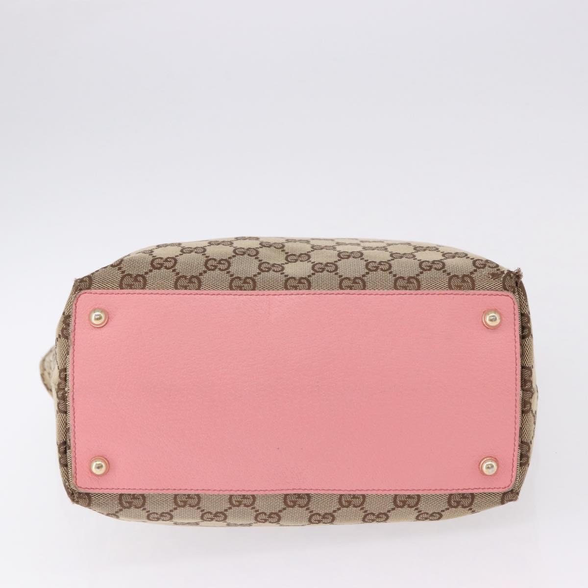 GUCCI GG Canvas Tote Bag Beige Gold 120836 Auth 193531