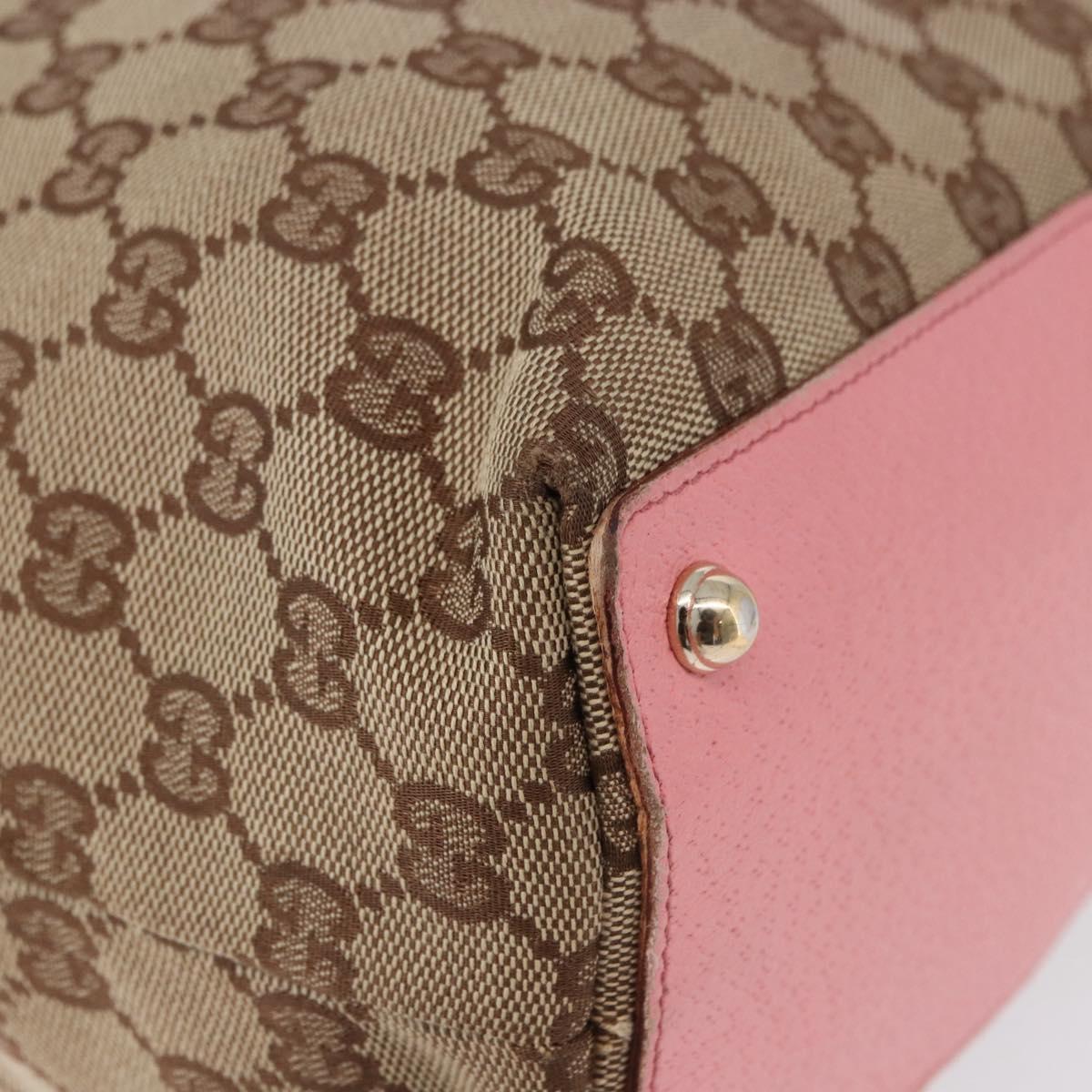GUCCI GG Canvas Tote Bag Beige Gold 120836 Auth 193531