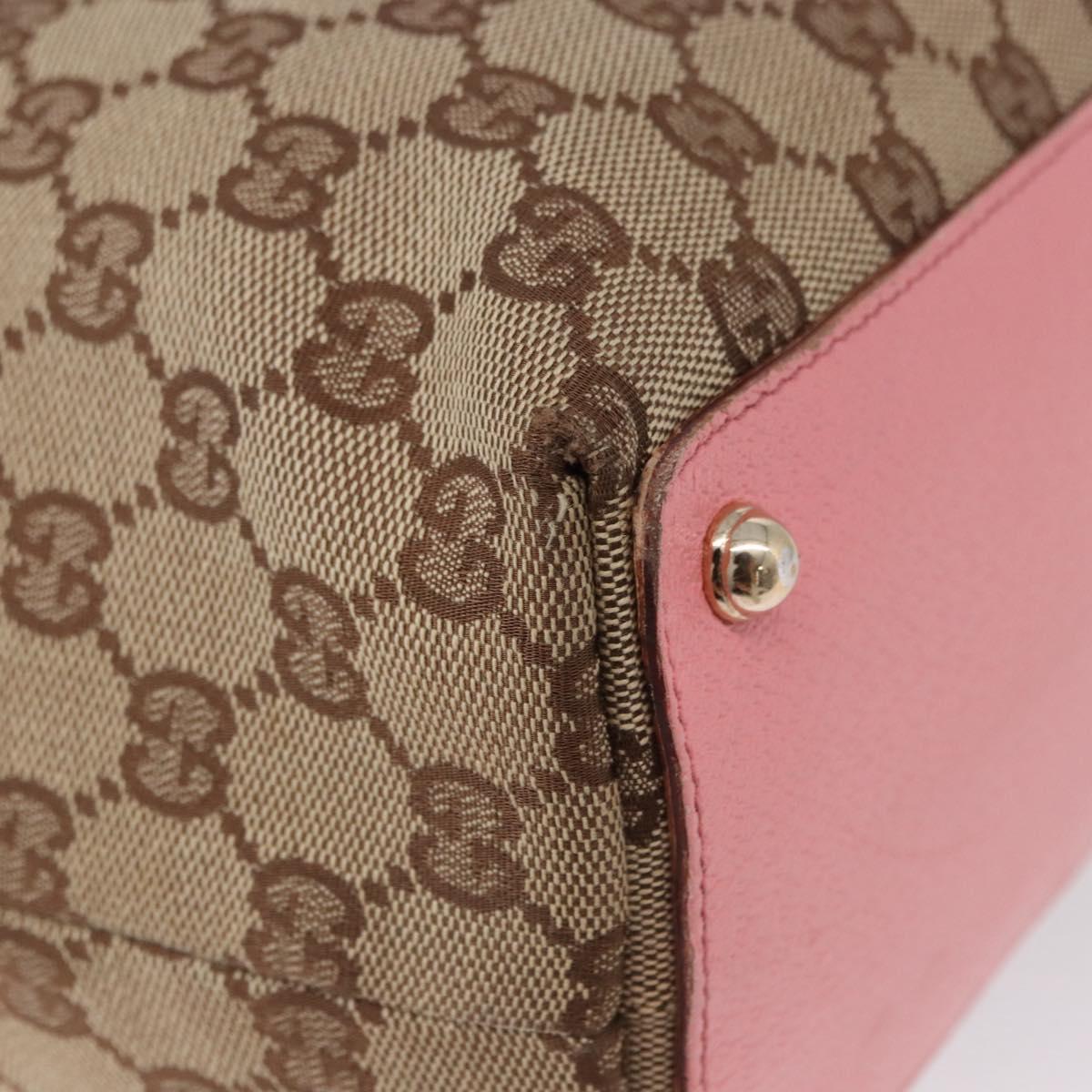 GUCCI GG Canvas Tote Bag Beige Gold 120836 Auth 193531