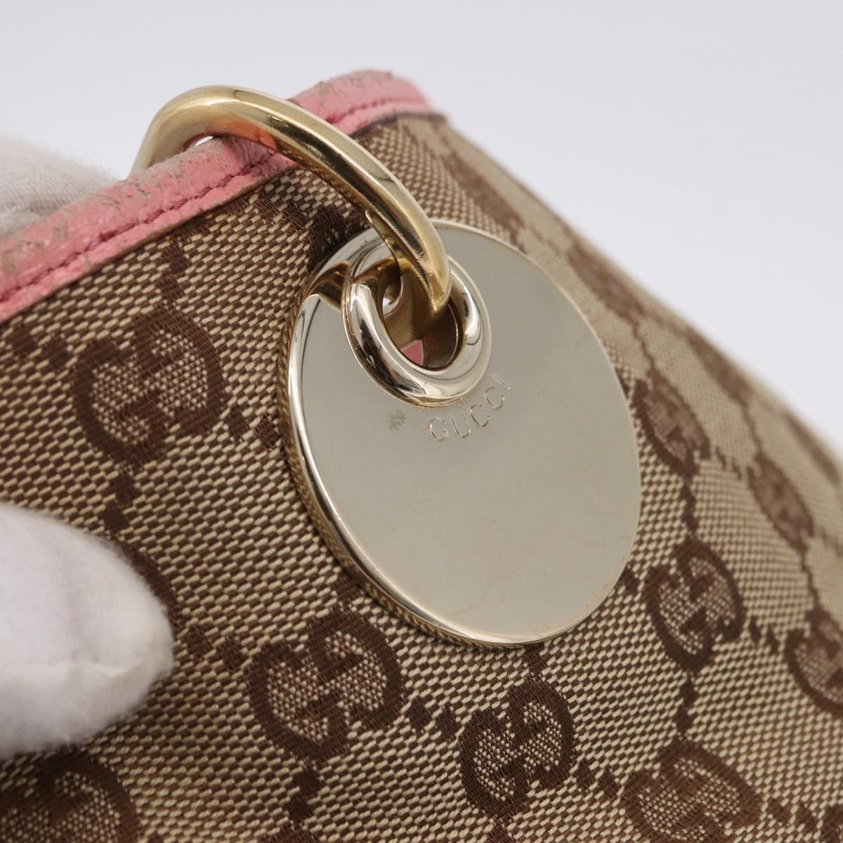 GUCCI GG Canvas Tote Bag Beige Gold 120836 Auth 193531