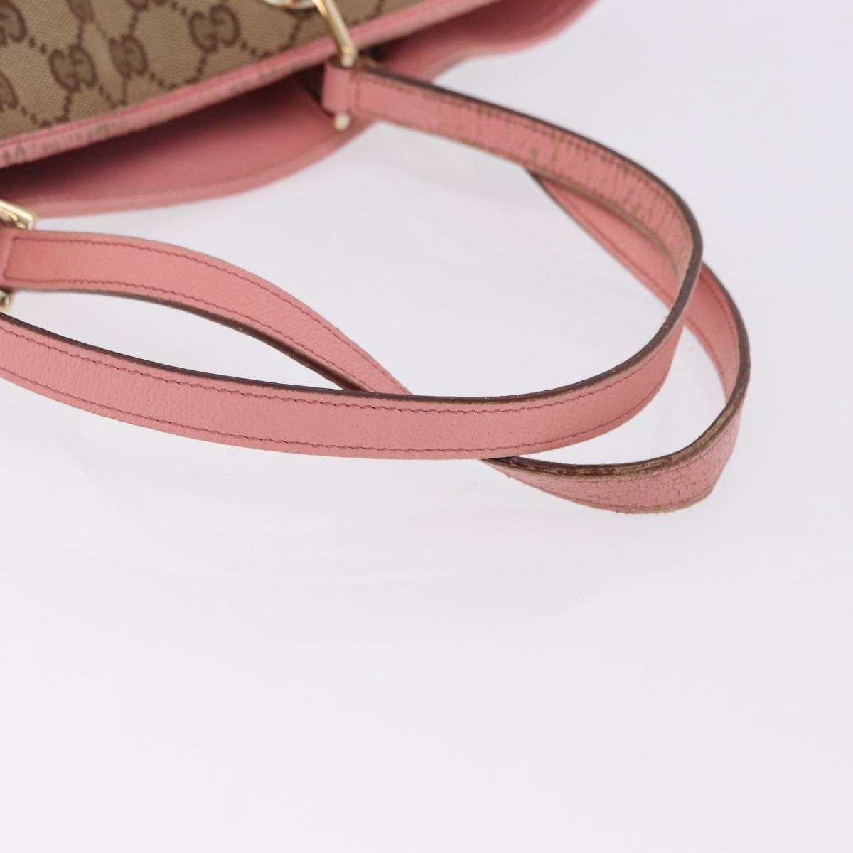 GUCCI GG Canvas Tote Bag Beige Gold 120836 Auth 193531