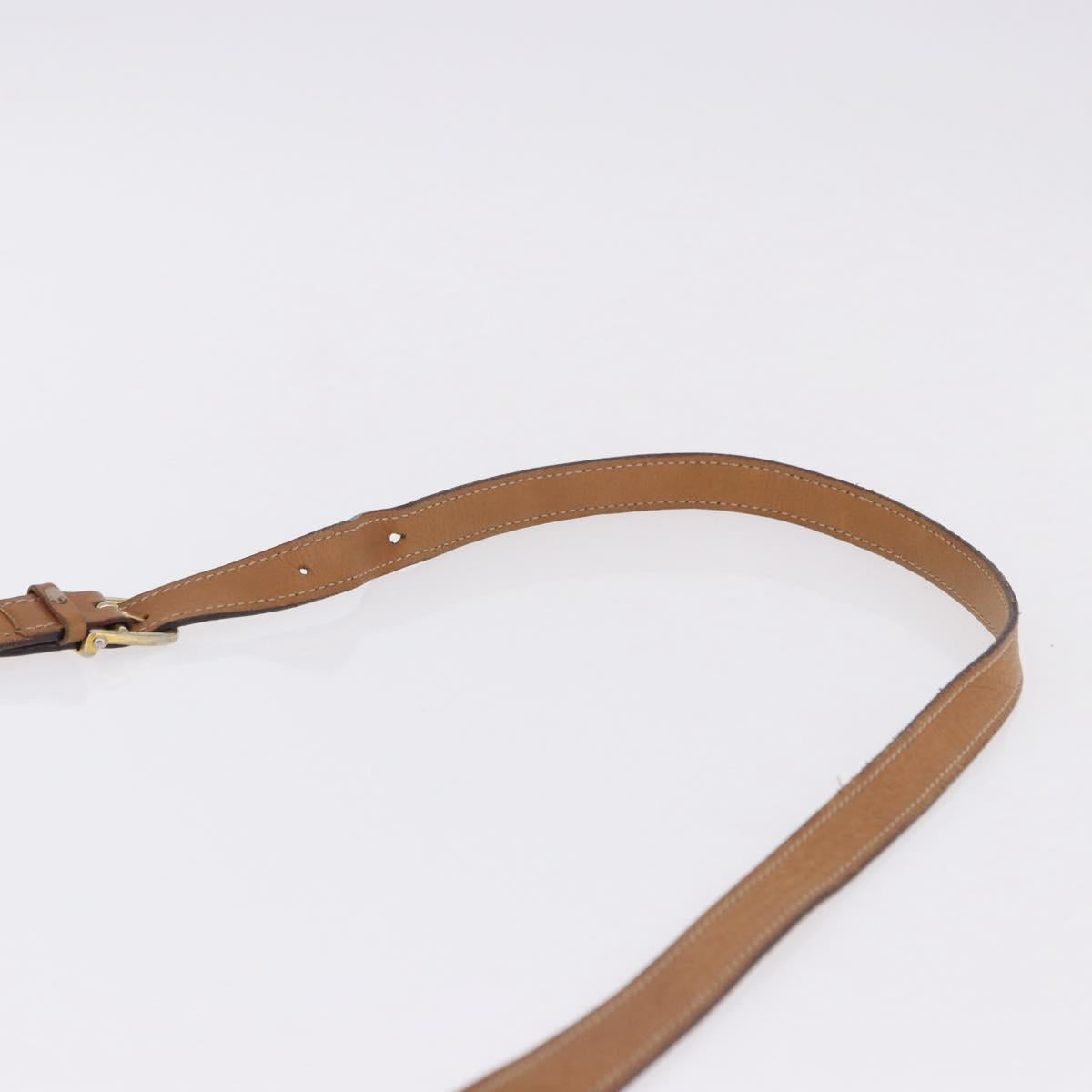 CELINE Macadam Canvas Shoulder Bag PVC Beige Gold Auth 193532