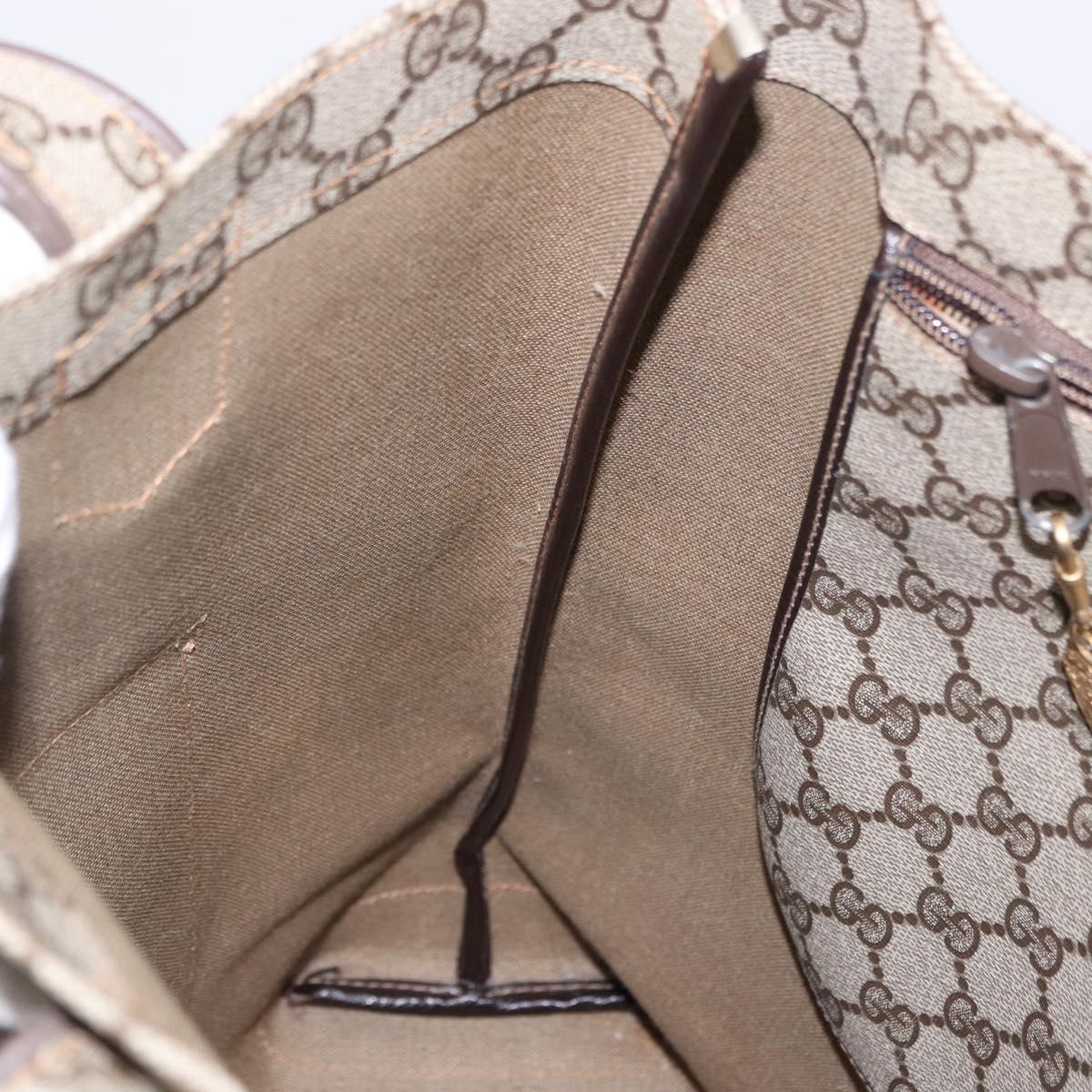 GUCCI GG Supreme Tote Bag PVC Beige Gold 002 103 1301 Auth 193534